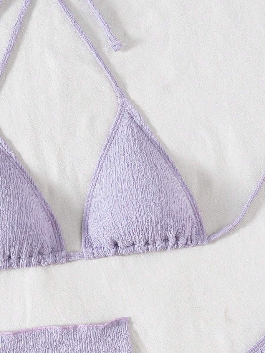 3 Parça Bikini Ve Düğümlü Mini Etek Takımı
