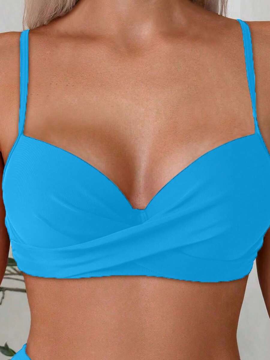 Askılı Yüksek Bel Balenli Bikini Takımı