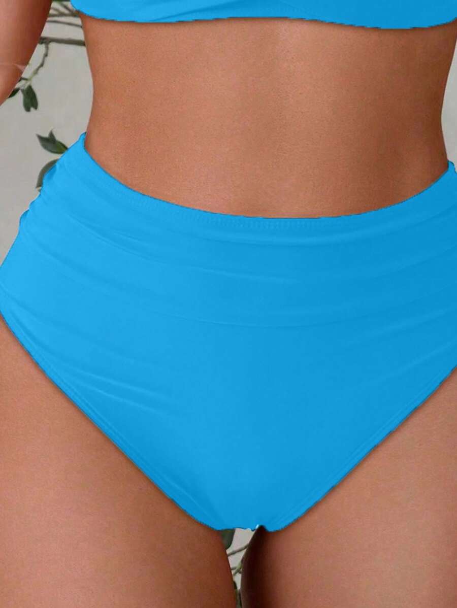 Askılı Yüksek Bel Balenli Bikini Takımı