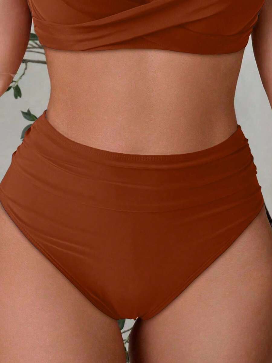 Askılı Yüksek Bel Balenli Bikini Takımı