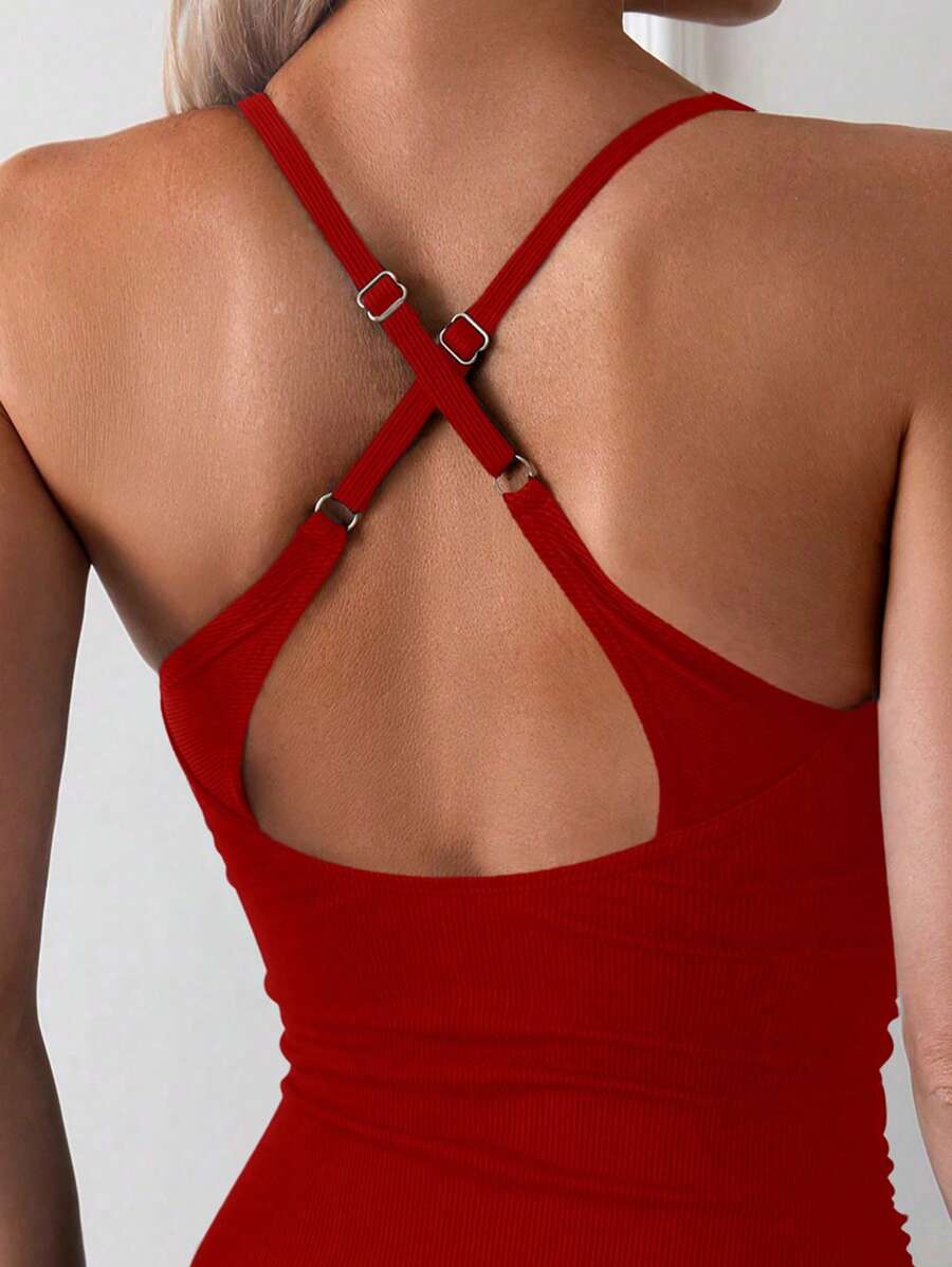 Sade Dantelli Sırtsız Tek Parça Mayo