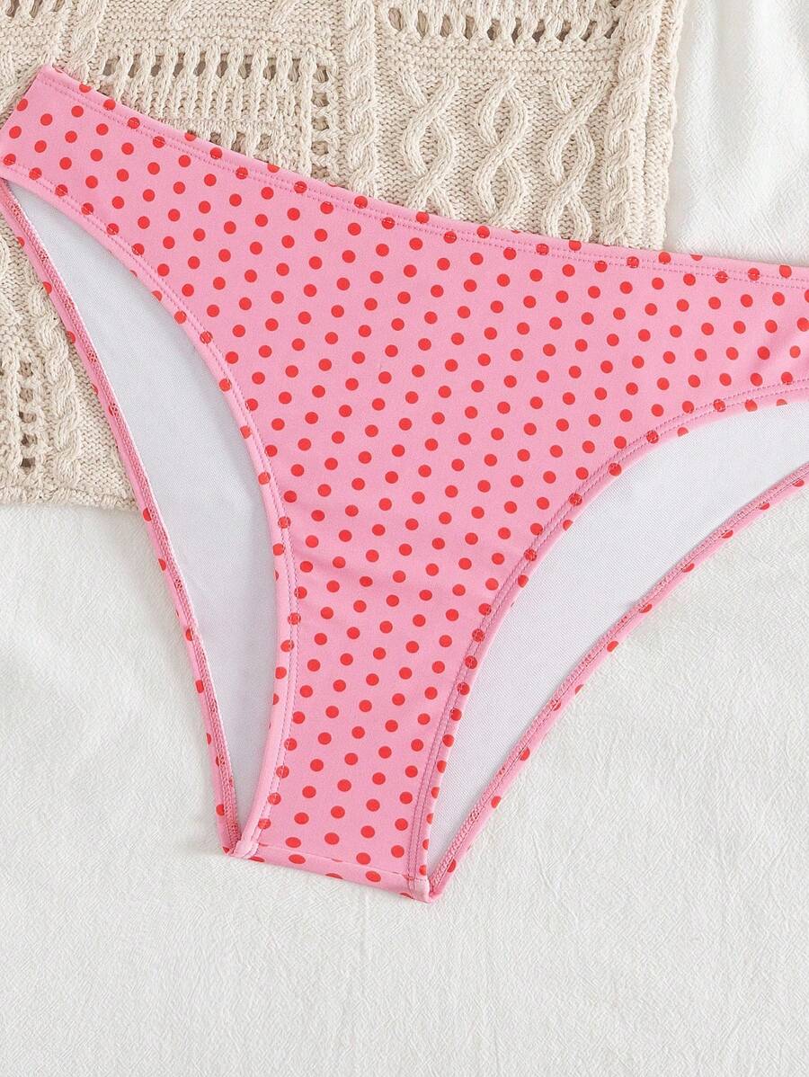 Çiçek Desenli Halter Bağcıklı Bikini Takımı
