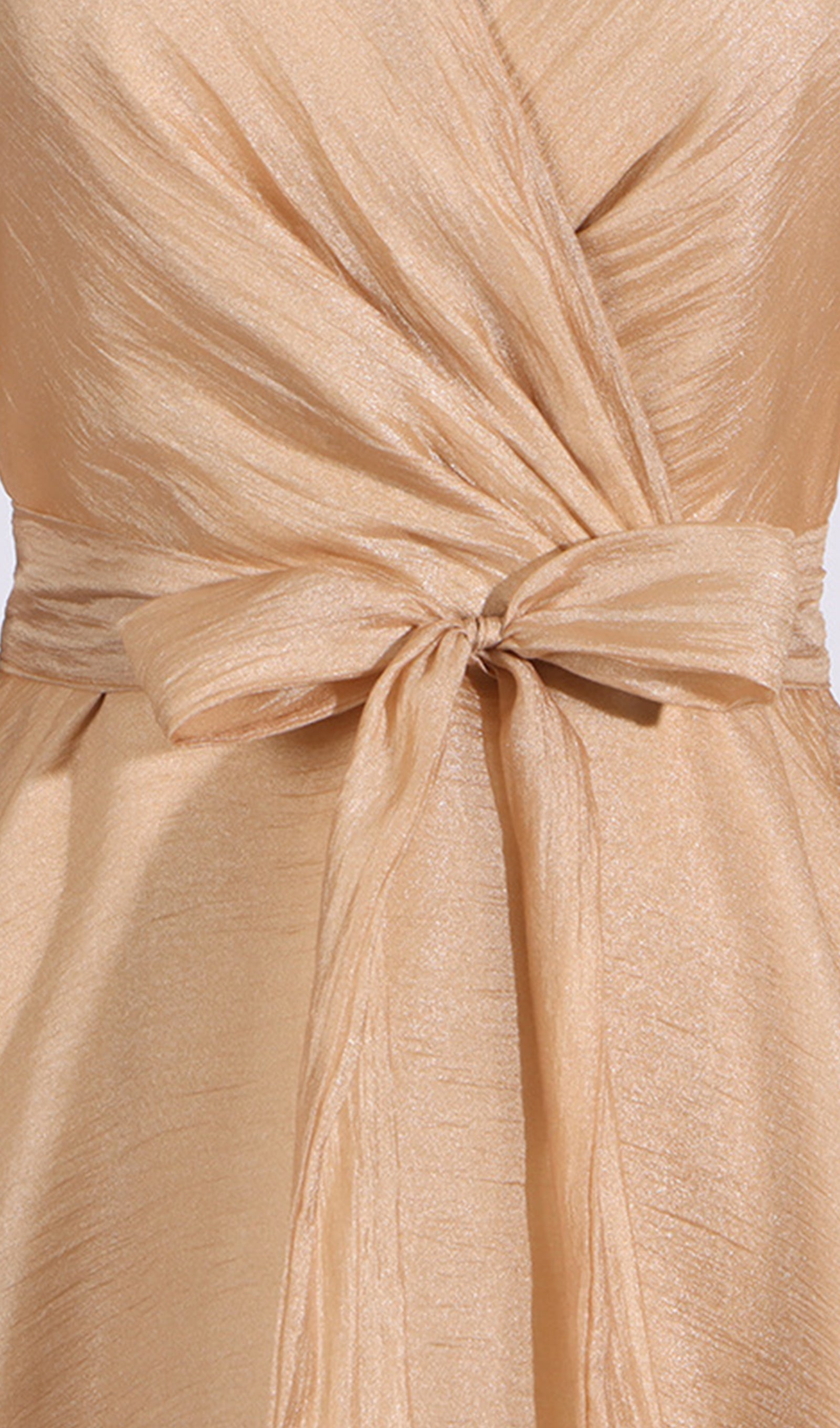 Maxikleid mit Laternenärmeln, V-Ausschnitt und Gürtel