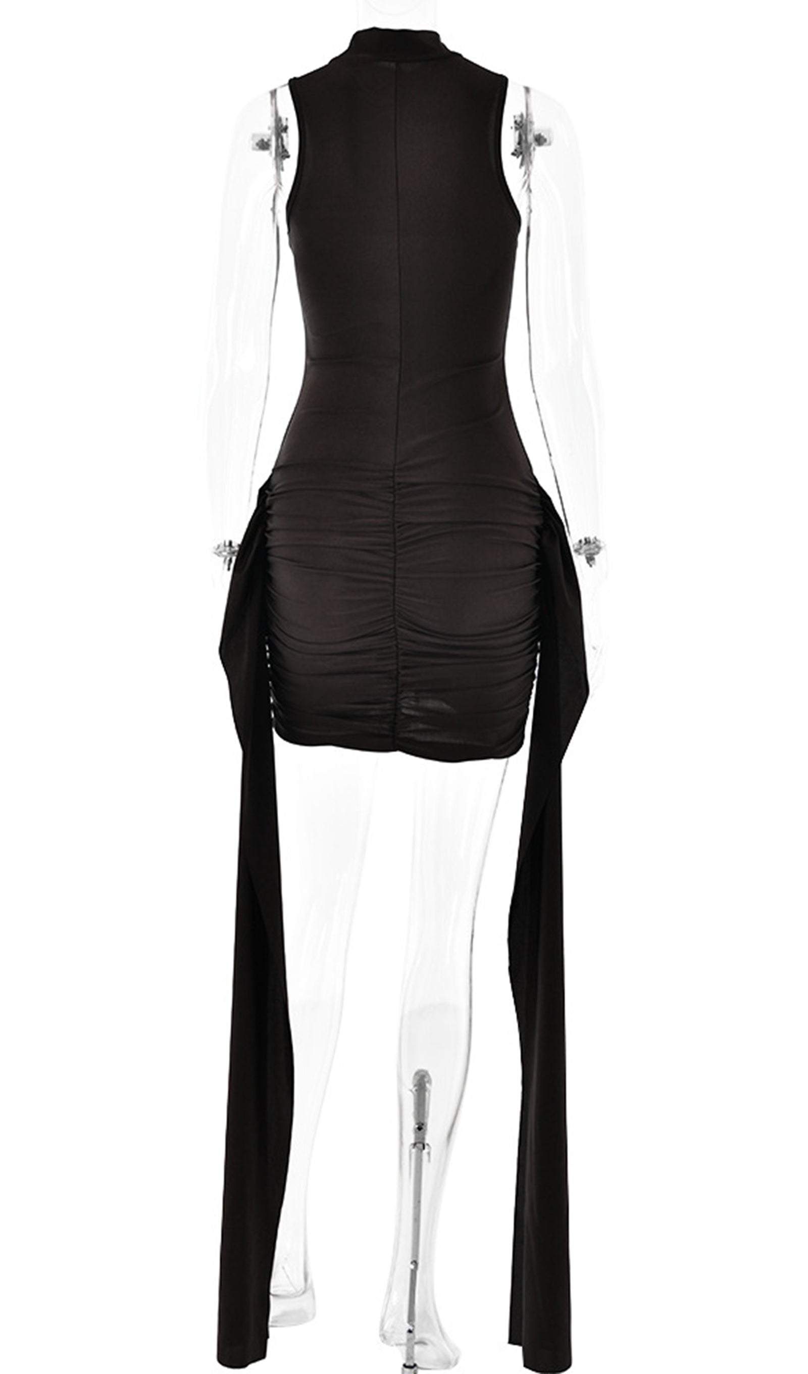 Einfarbiges, figurbetontes Minikleid 