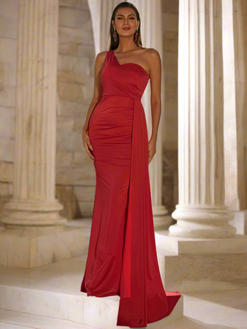 Cassia Maxikleid mit seitlicher Drapierung und Meerjungfrauenschnitt 