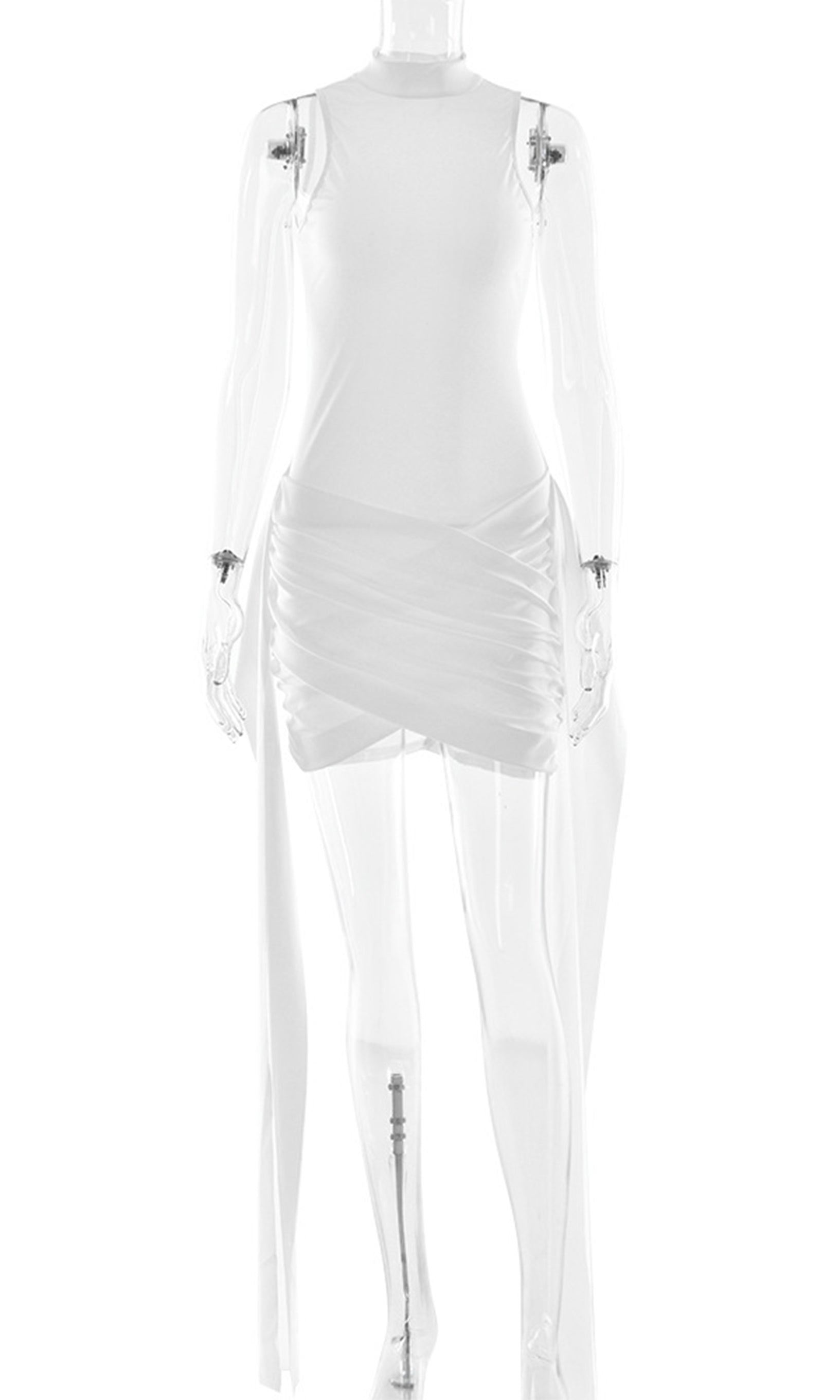Einfarbiges, figurbetontes Minikleid 