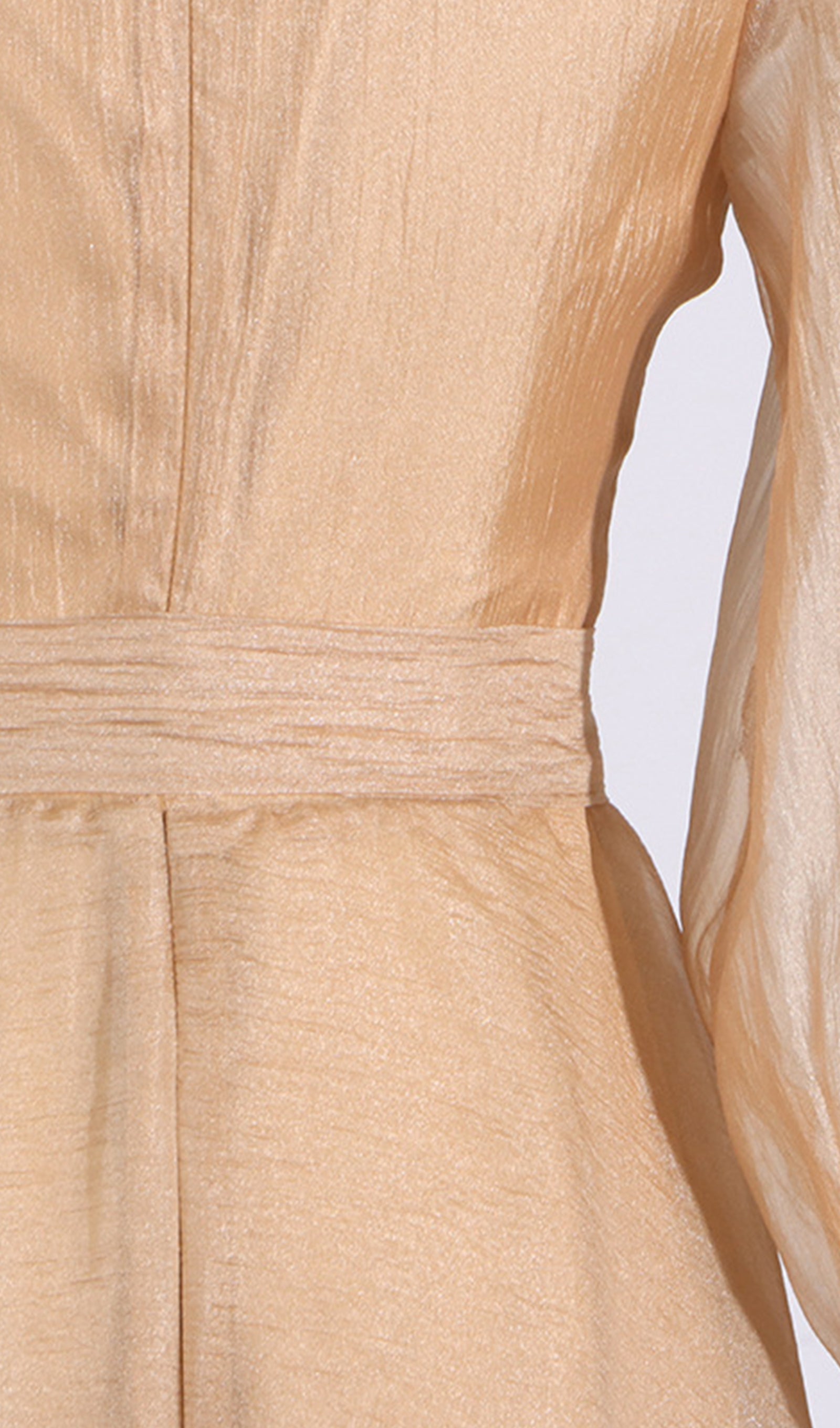 Maxikleid mit Laternenärmeln, V-Ausschnitt und Gürtel