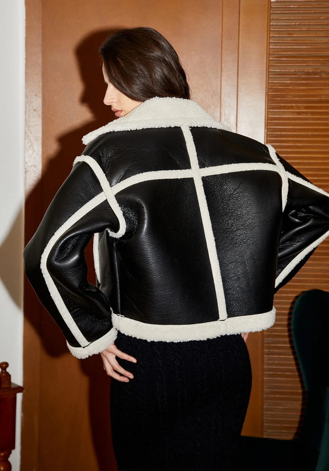 Delilah Sherpa Faux Leather Jacket