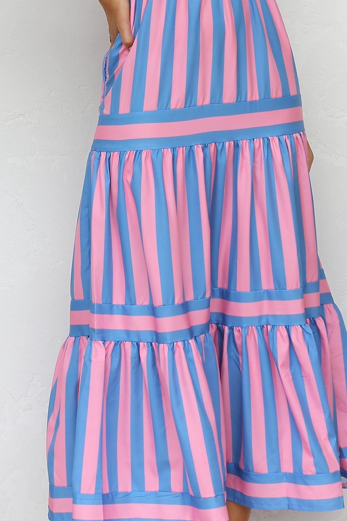 Laina Maxi Elbise Pembe/Mavi
