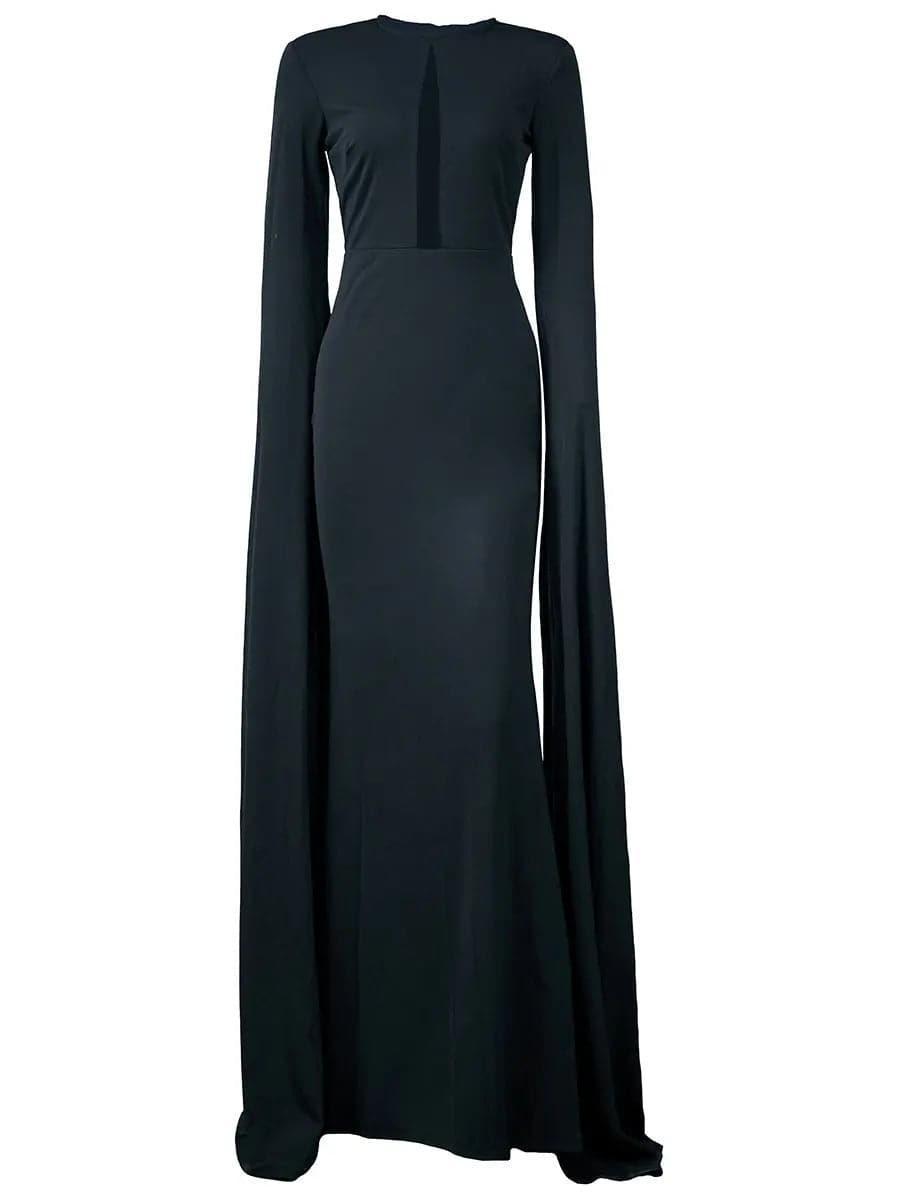 Venetia Cape Sleeved Mermaid Maxi Dress