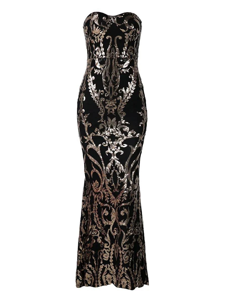 Mazarine Straplez Maxi Elbise
