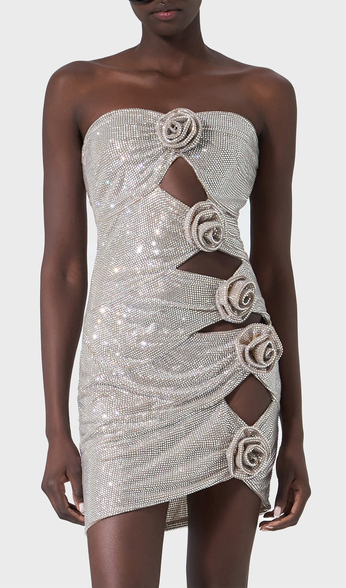 Crystal Embellished Mini Dress 