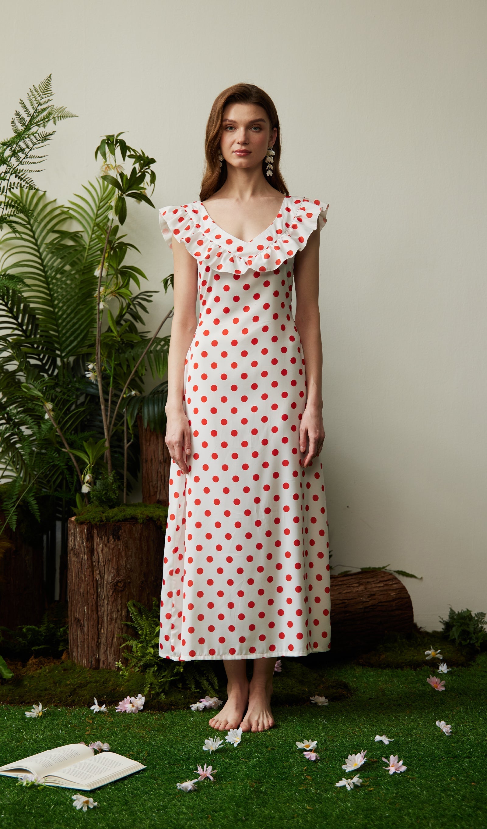 Gepunktetes Maxikleid 
