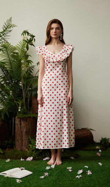 Gepunktetes Maxikleid 