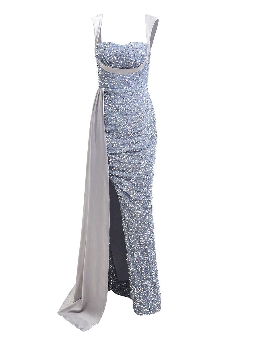 Winslet gestreiftes Korsett-Maxikleid