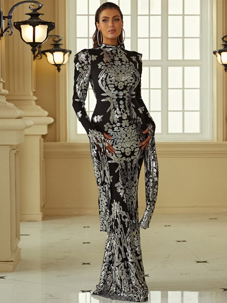 Eris Long-Sleeved Mermaid Maxi Dress
