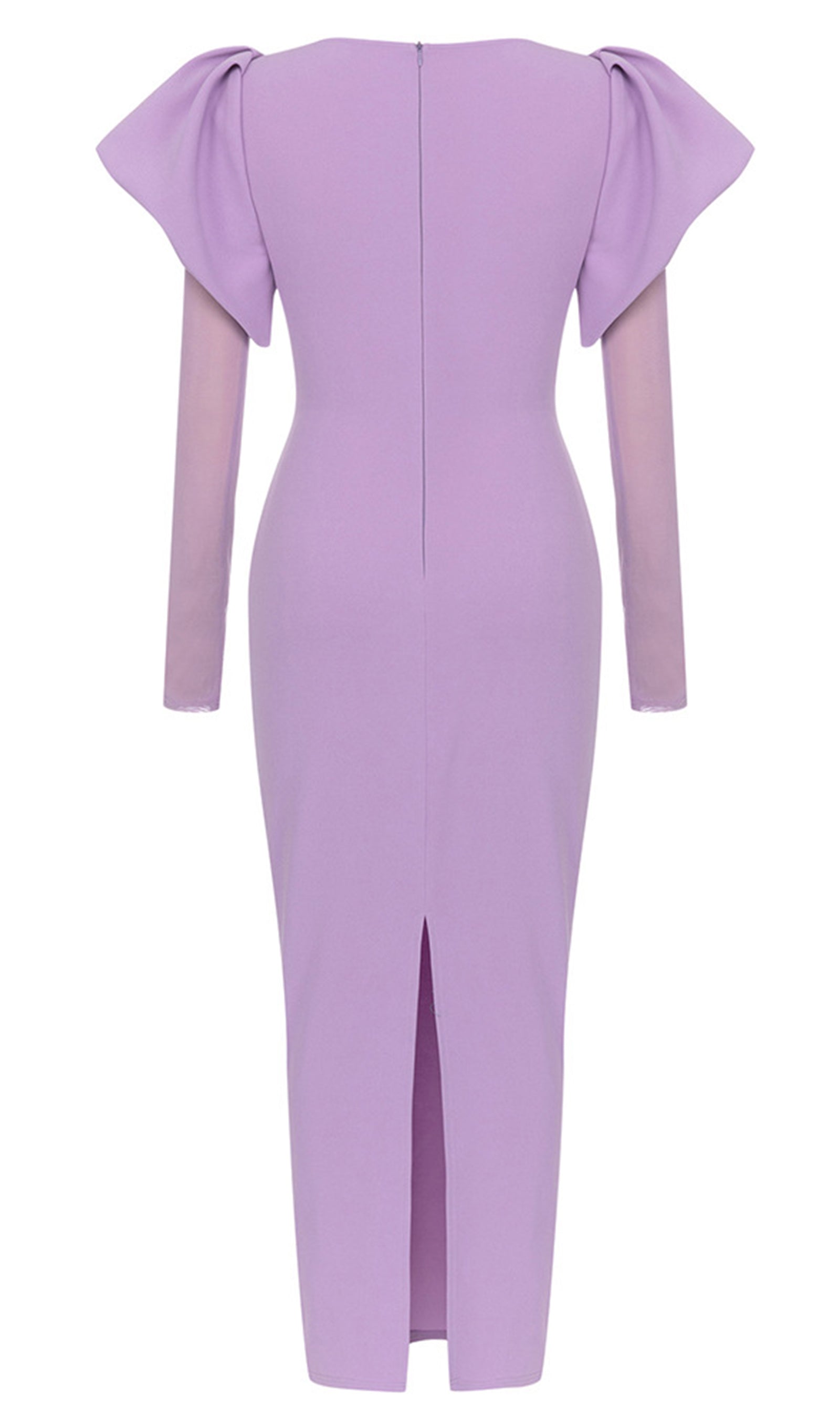Puffy Sleeve Slim Fit Midi Dress