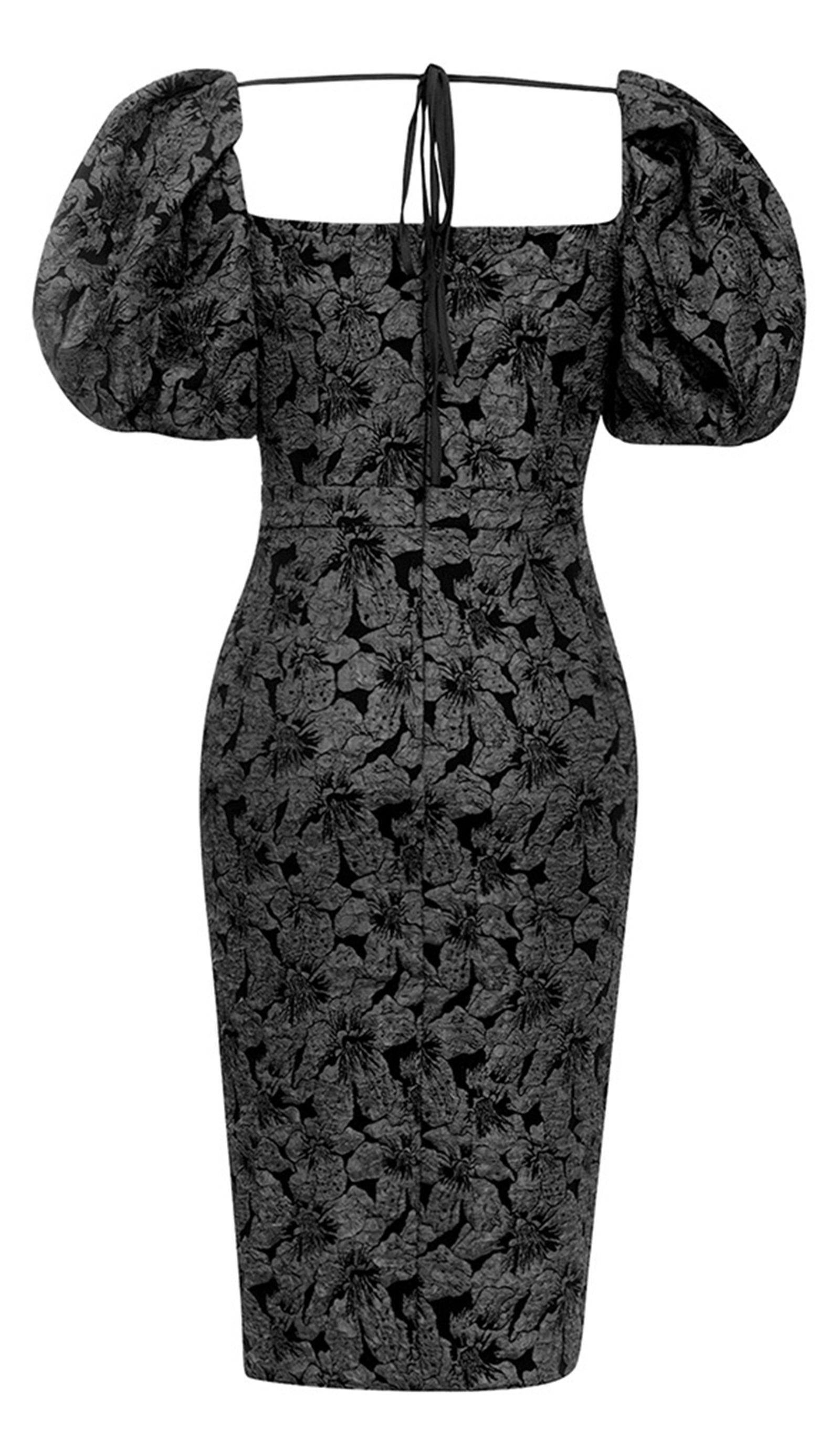 Akoni Puf Kollu Bardot Midi Elbise