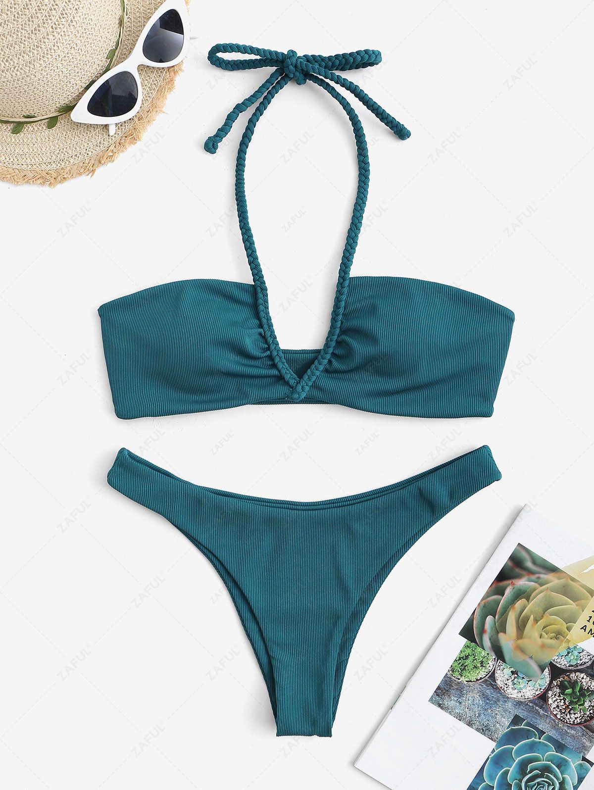 Ribana Boyundan Bağlamalı Örgü Askılı Bikini