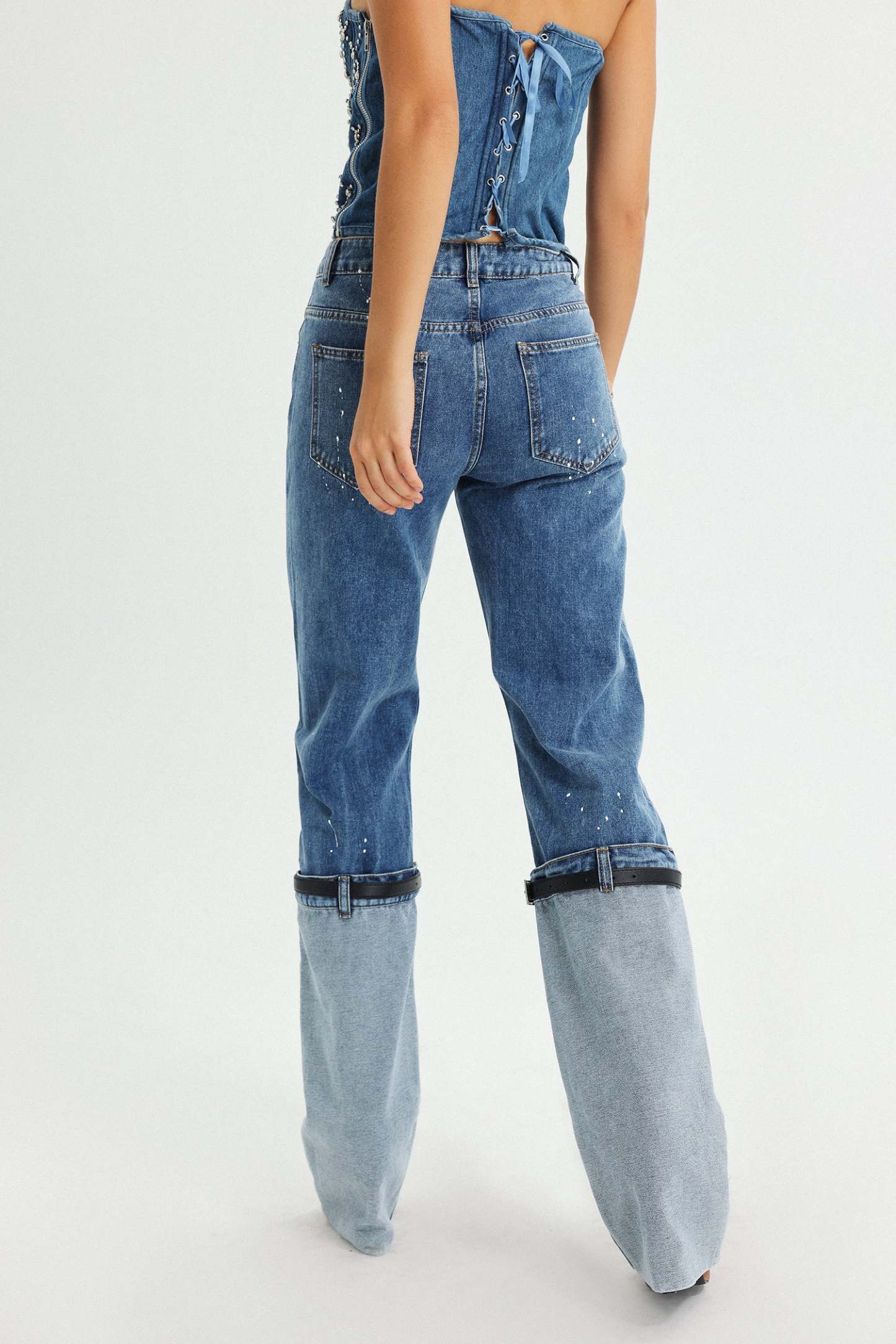 Vickee Jeans mit Patchwork-Details