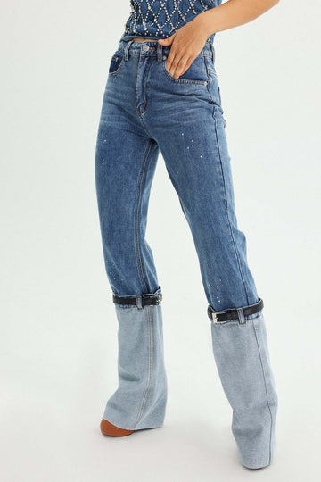 Vickee Jeans mit Patchwork-Details