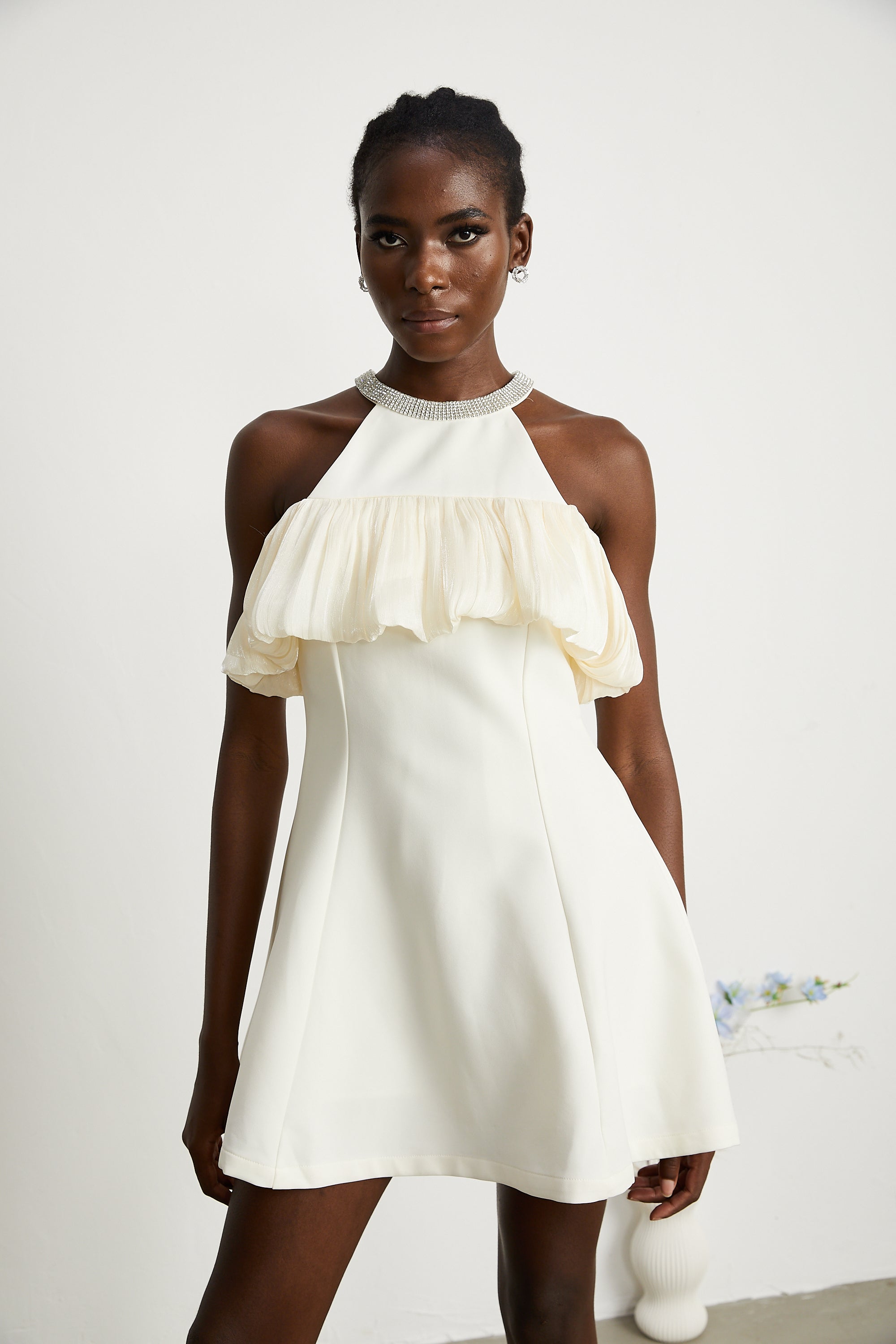 Joséphine Crystal Embellished Sleeveless Mini Dress