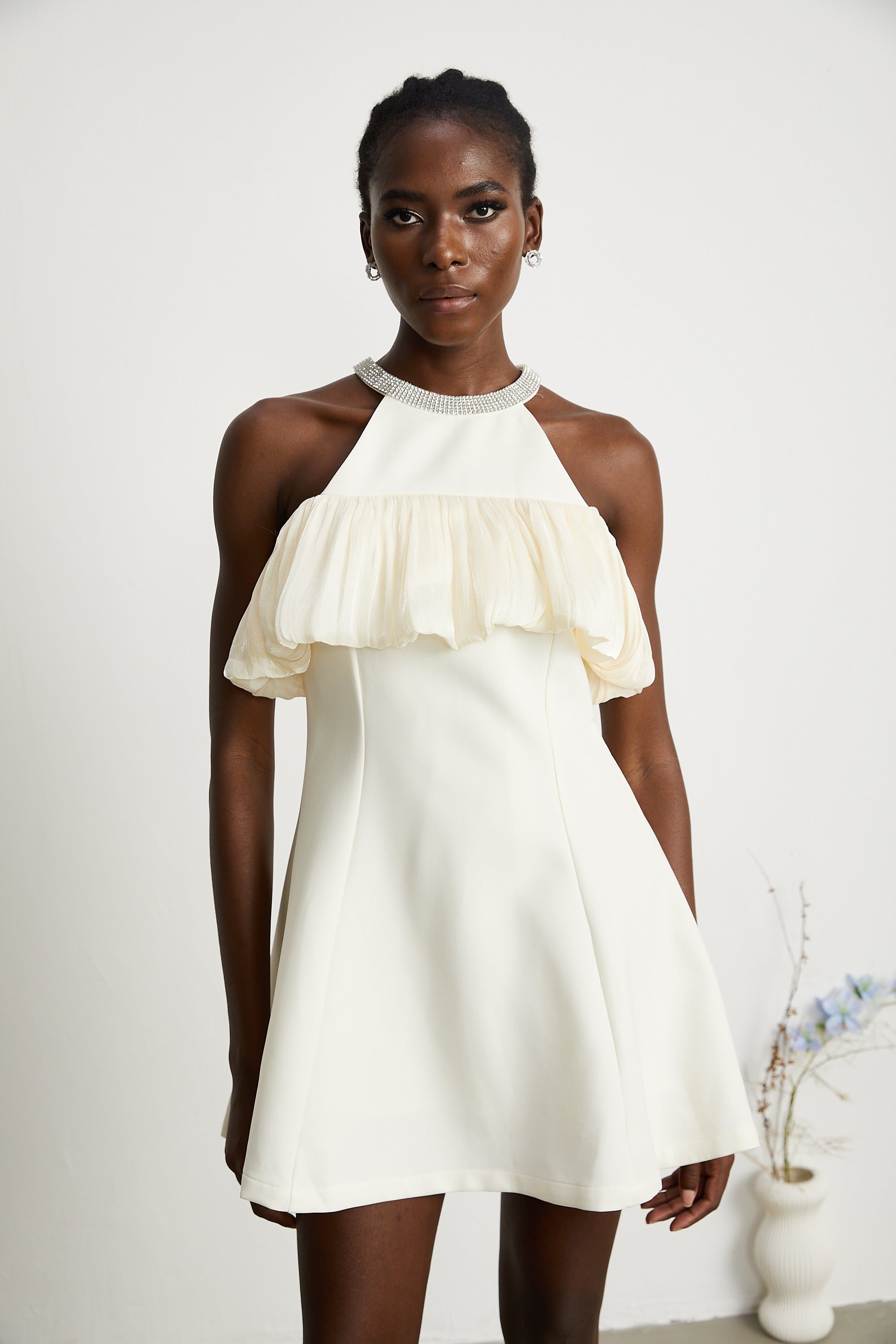 Joséphine Crystal Embellished Sleeveless Mini Dress