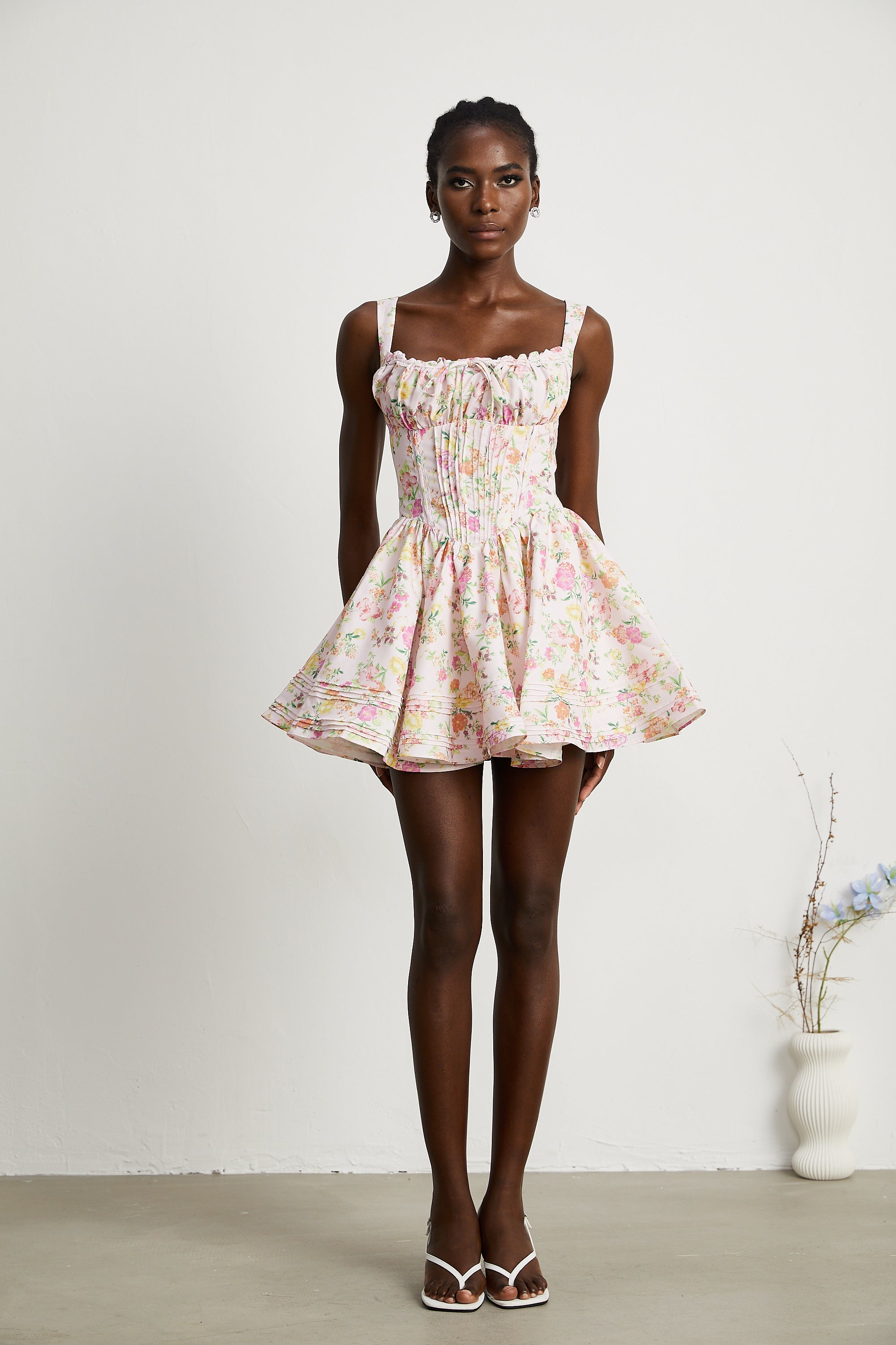 Parl Floral Patterned Cotton Mini Dress