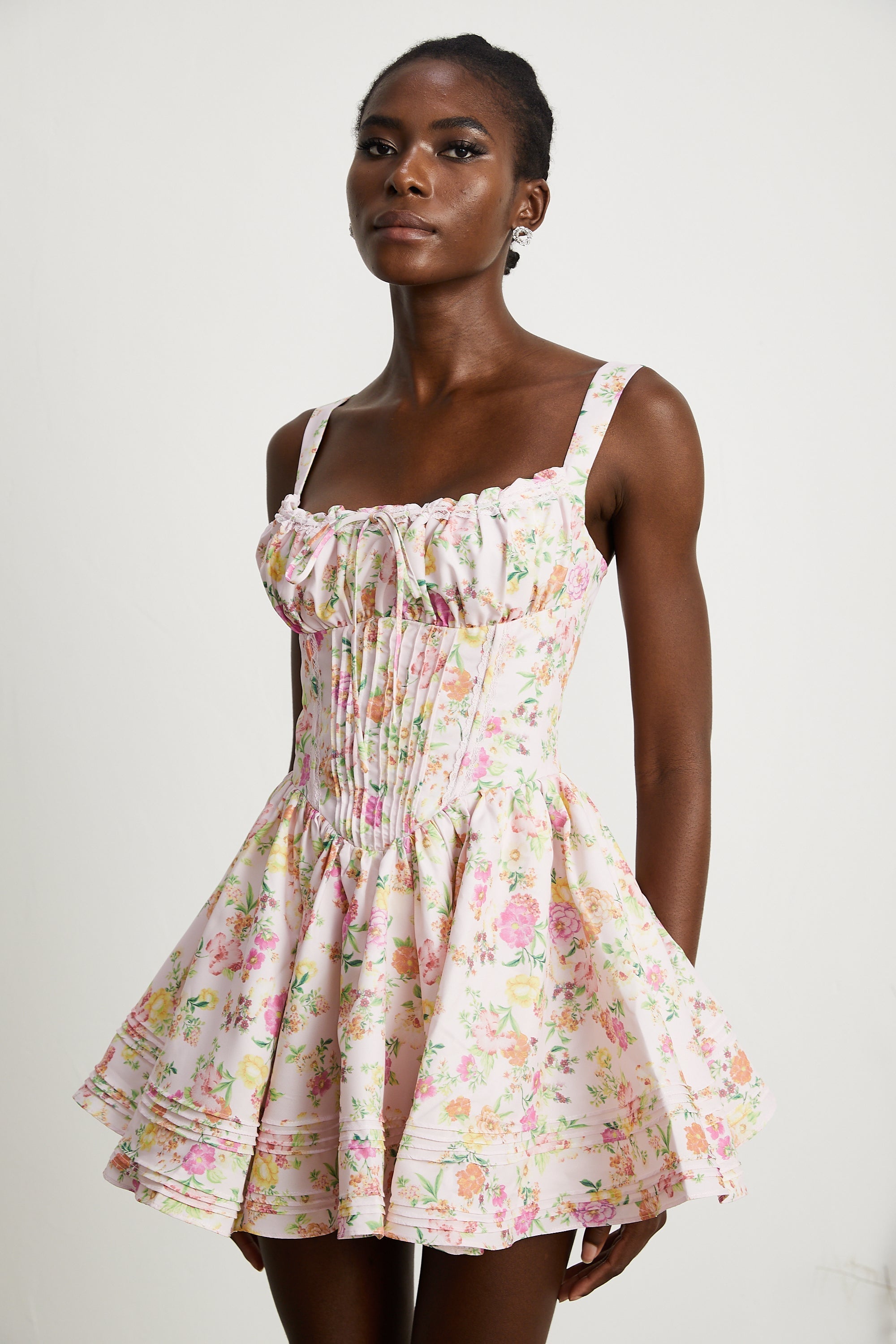 Parl Floral Patterned Cotton Mini Dress