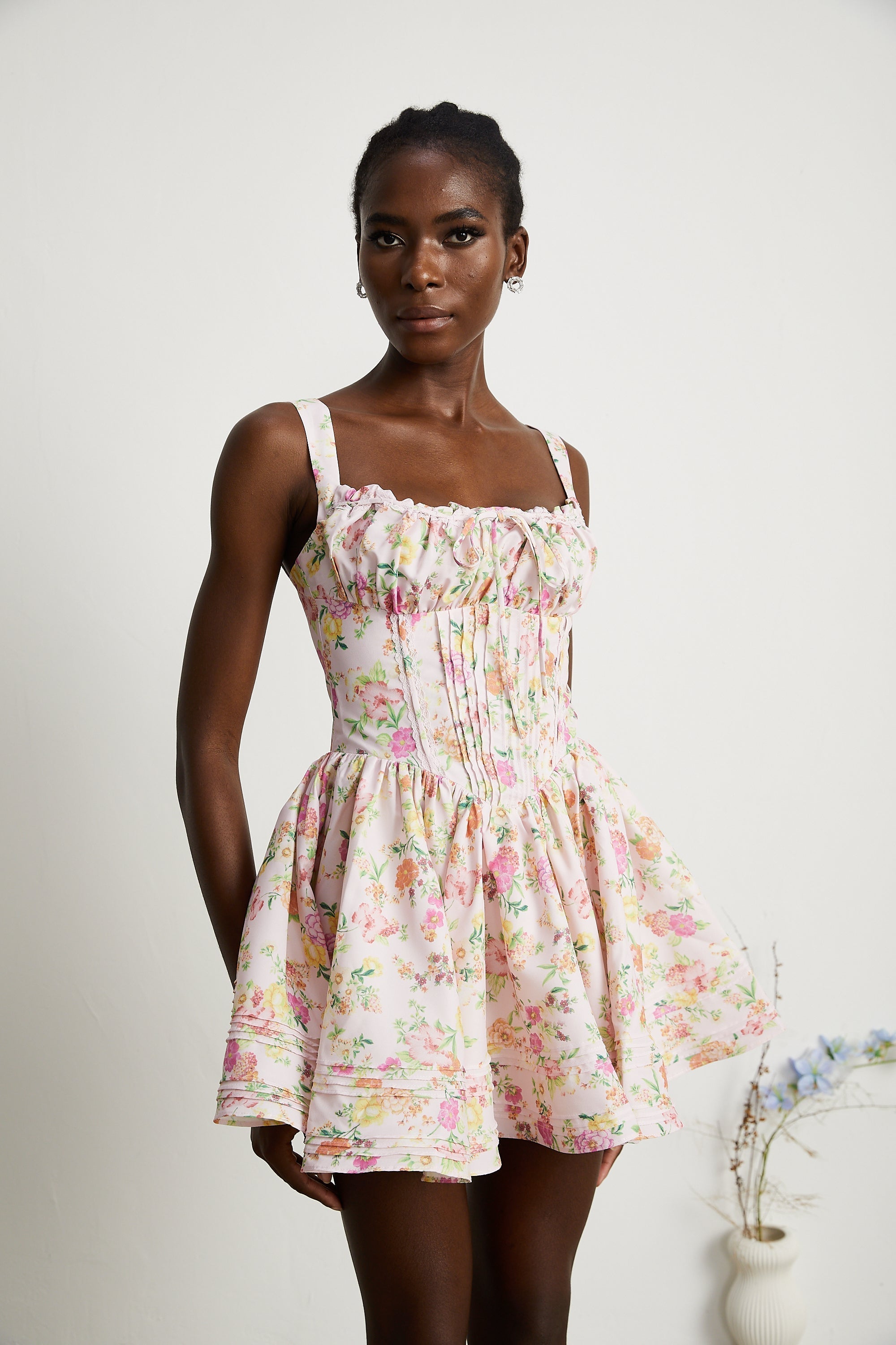Parl Floral Patterned Cotton Mini Dress