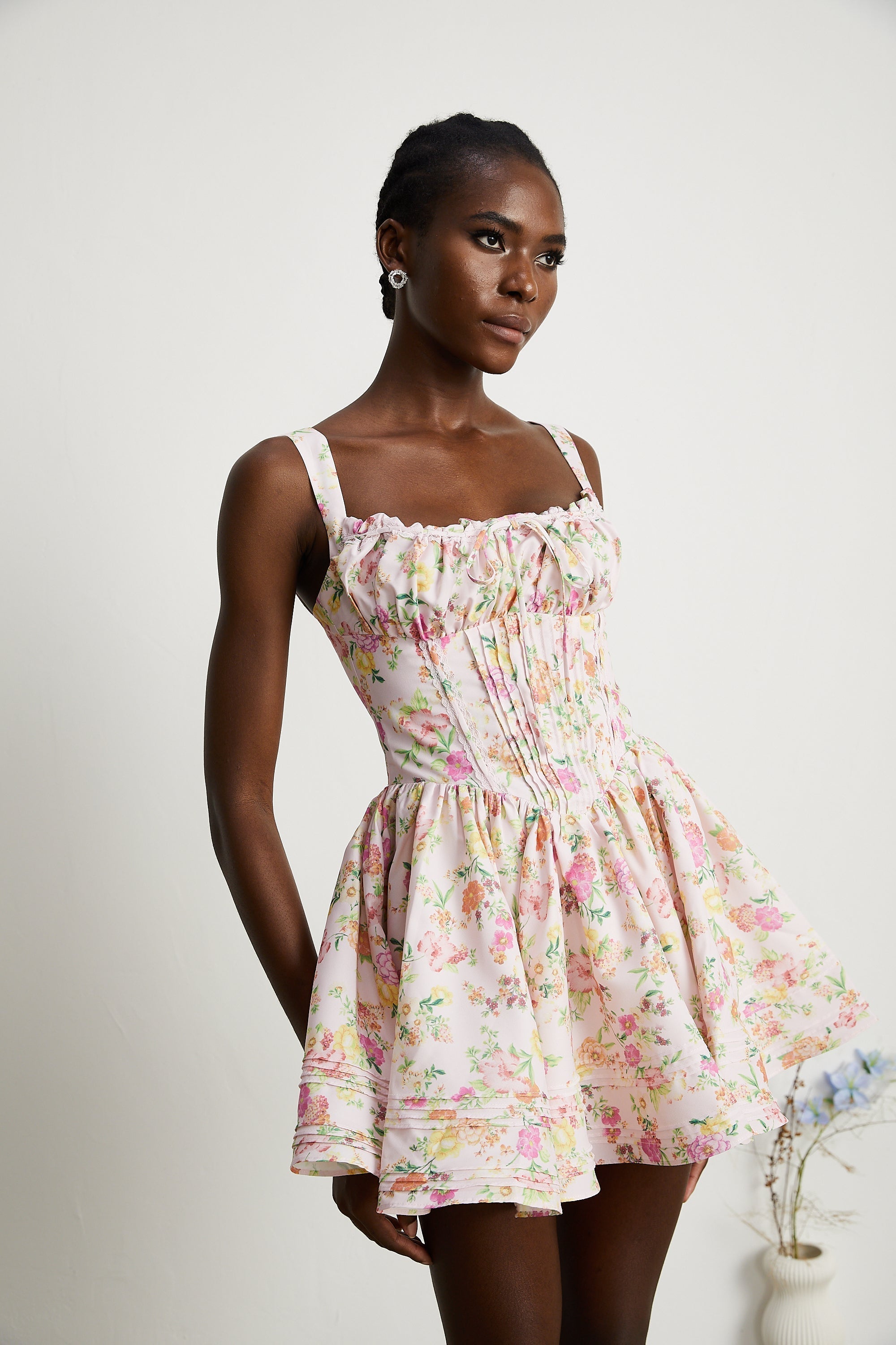 Parl Floral Patterned Cotton Mini Dress