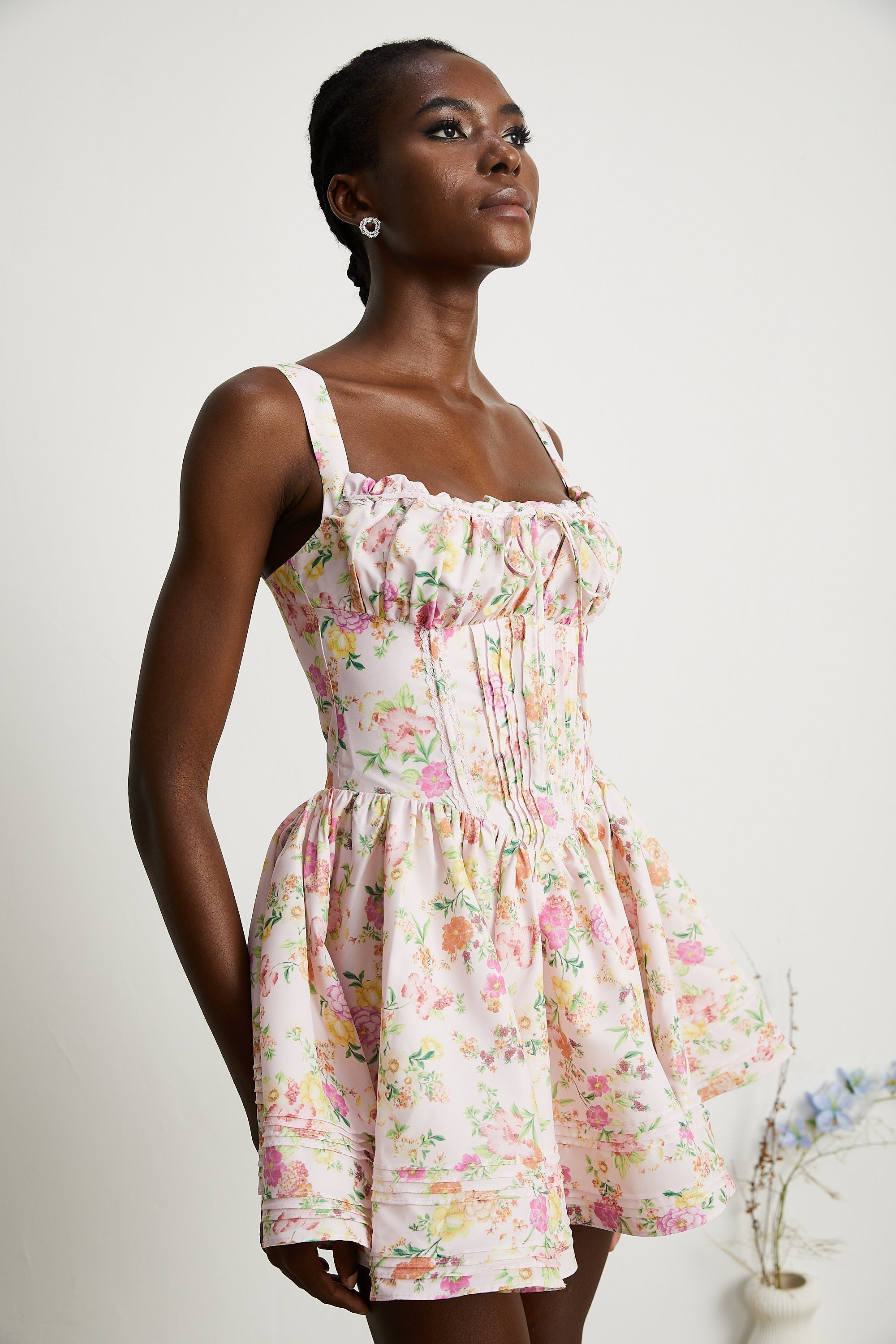 Parl Floral Patterned Cotton Mini Dress