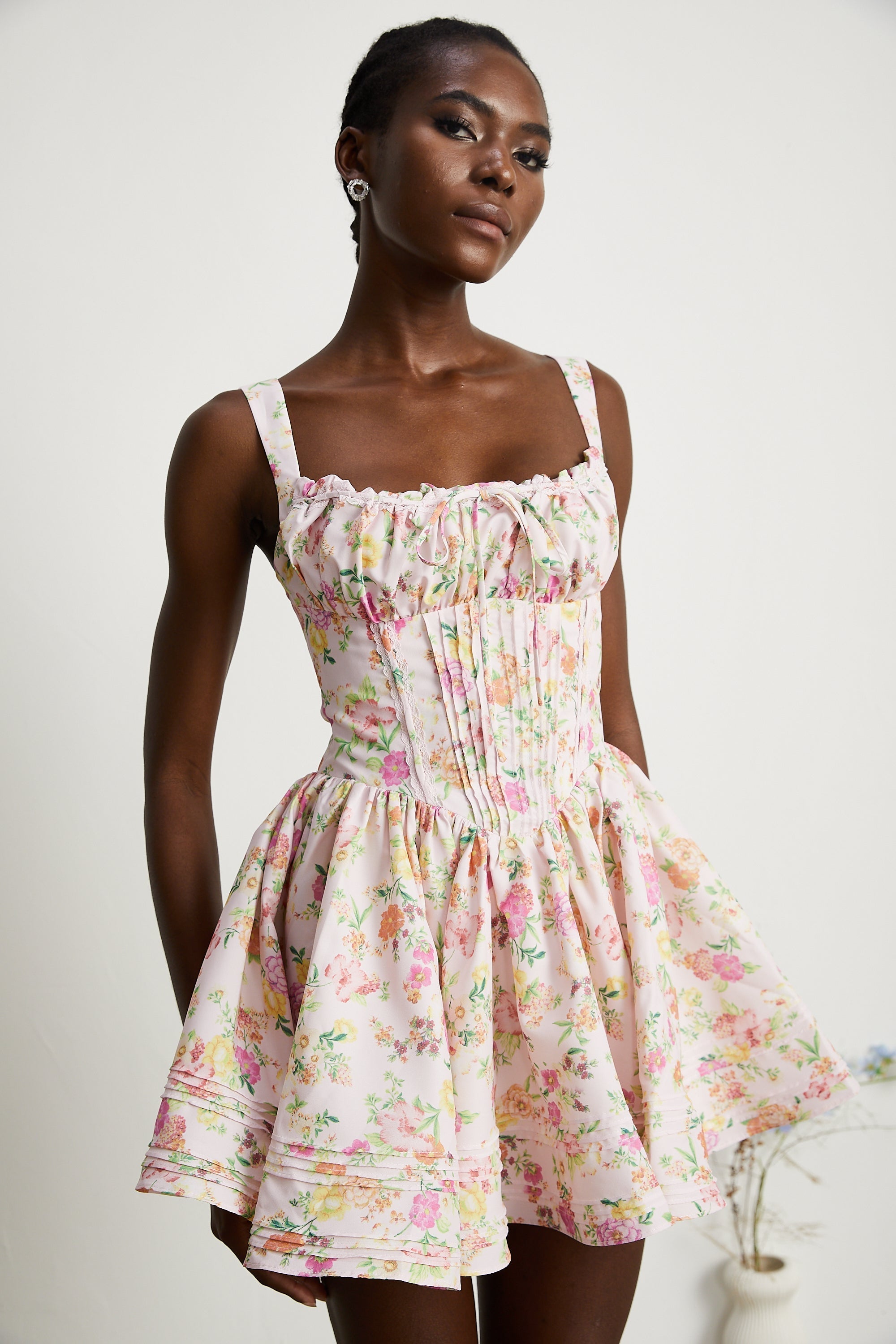 Parl Floral Patterned Cotton Mini Dress