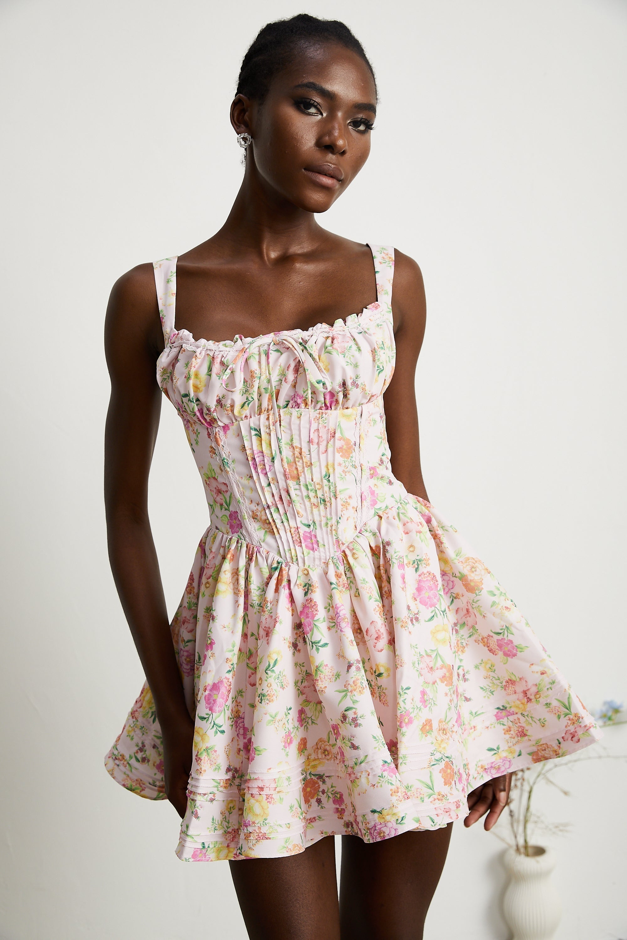 Parl Floral Patterned Cotton Mini Dress