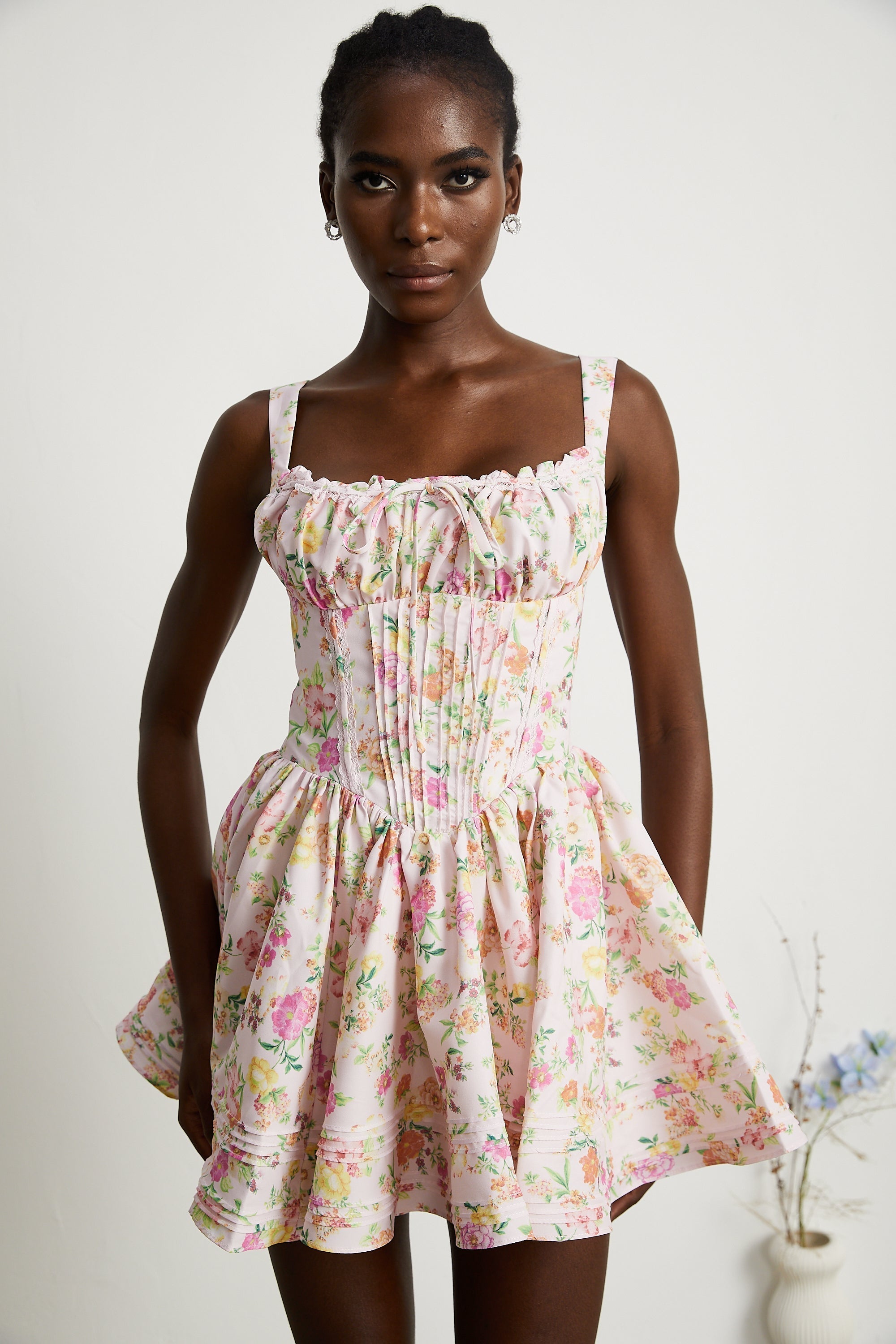 Parl Floral Patterned Cotton Mini Dress