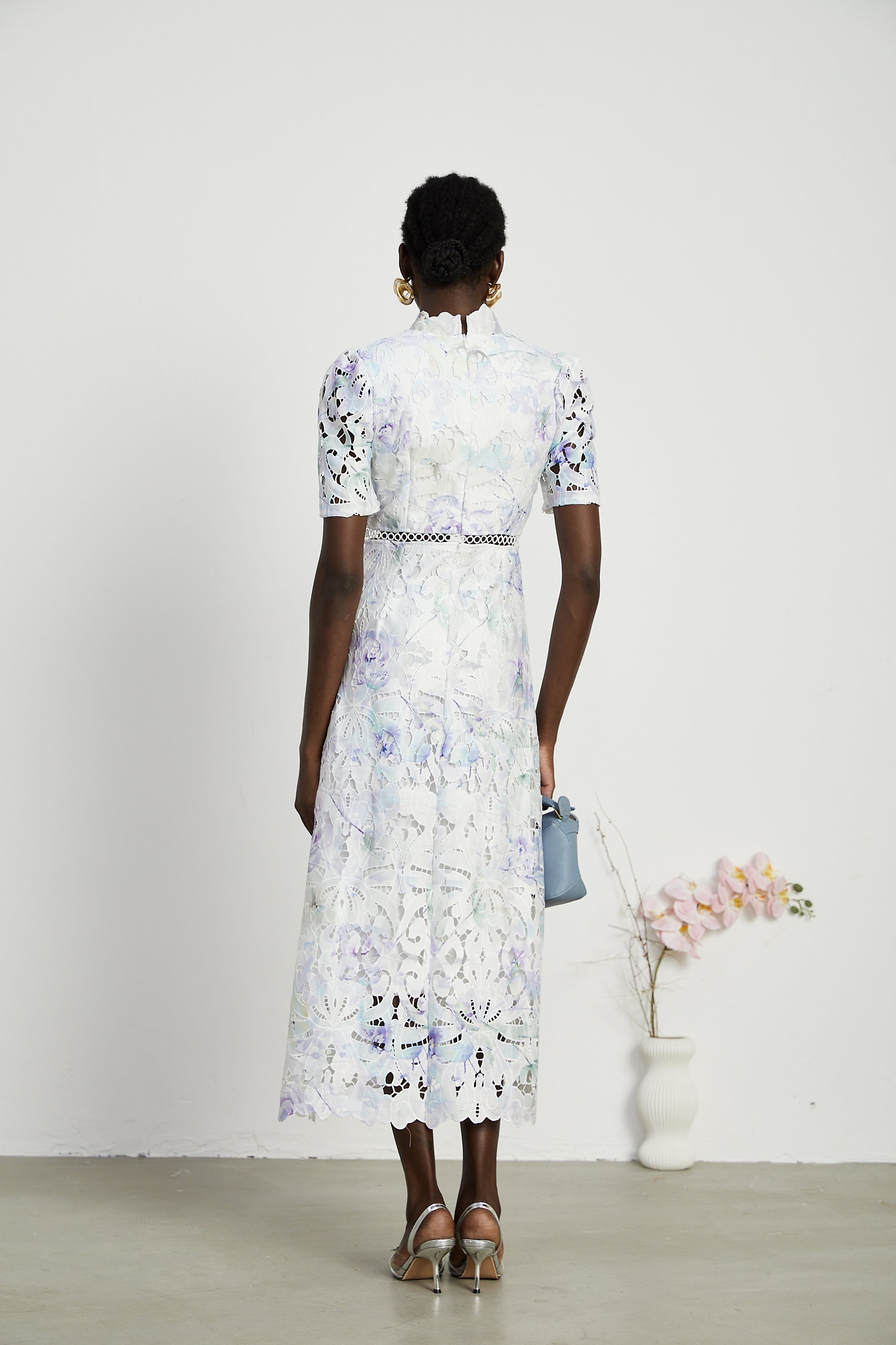 Blanche Lace Cut-Out Midi Dress