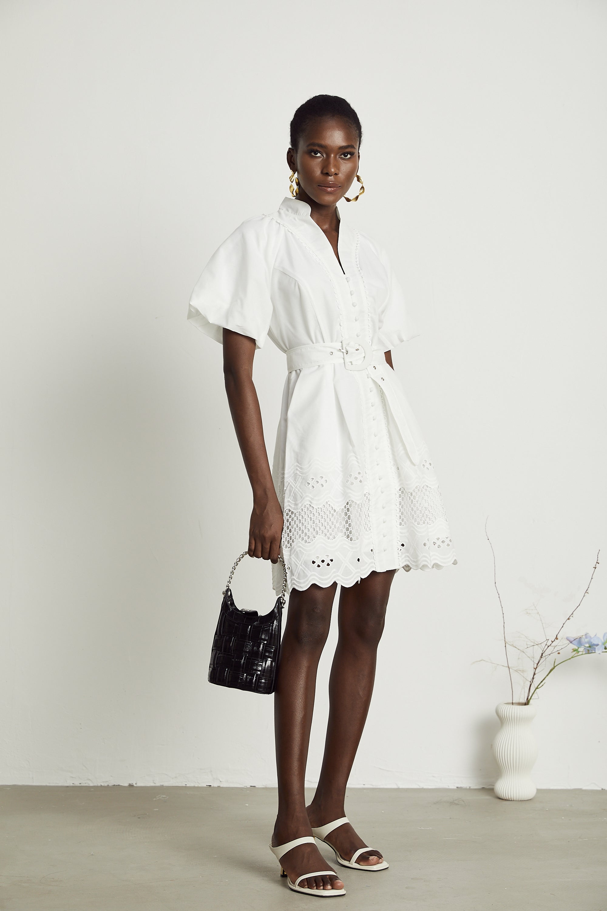 Raphaëlle mini dress with lace details