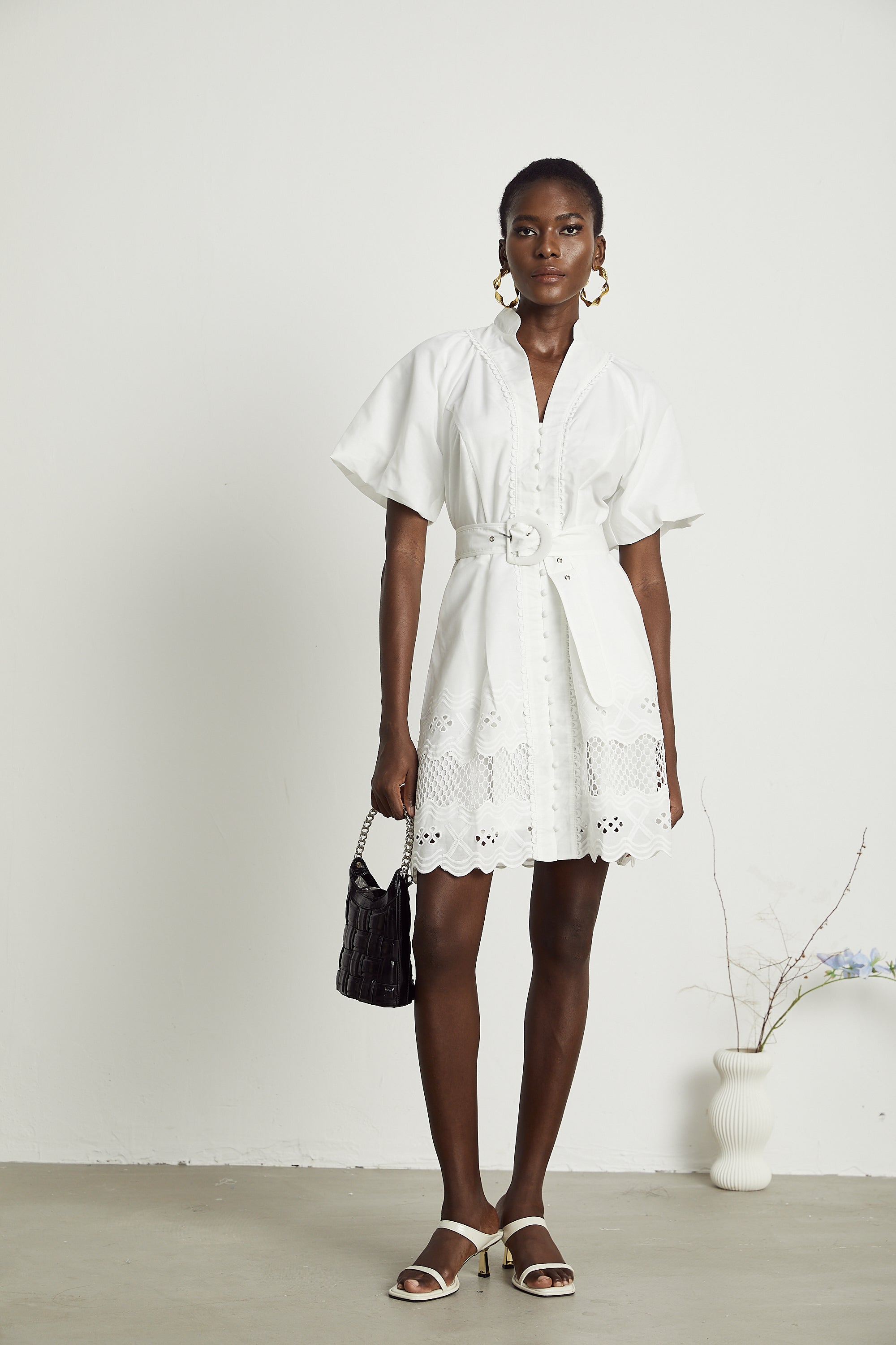 Raphaëlle mini dress with lace details