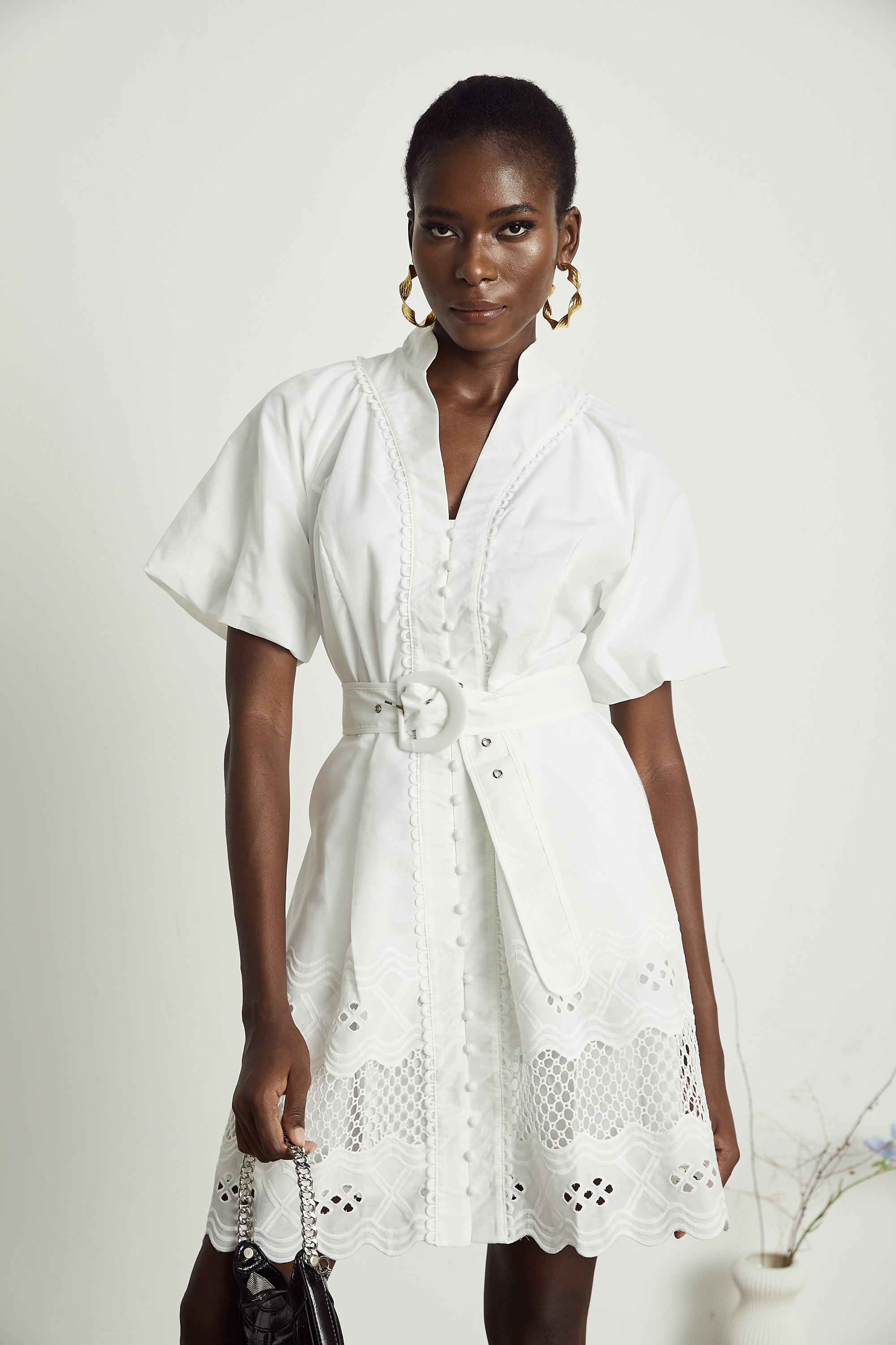 Raphaëlle mini dress with lace details