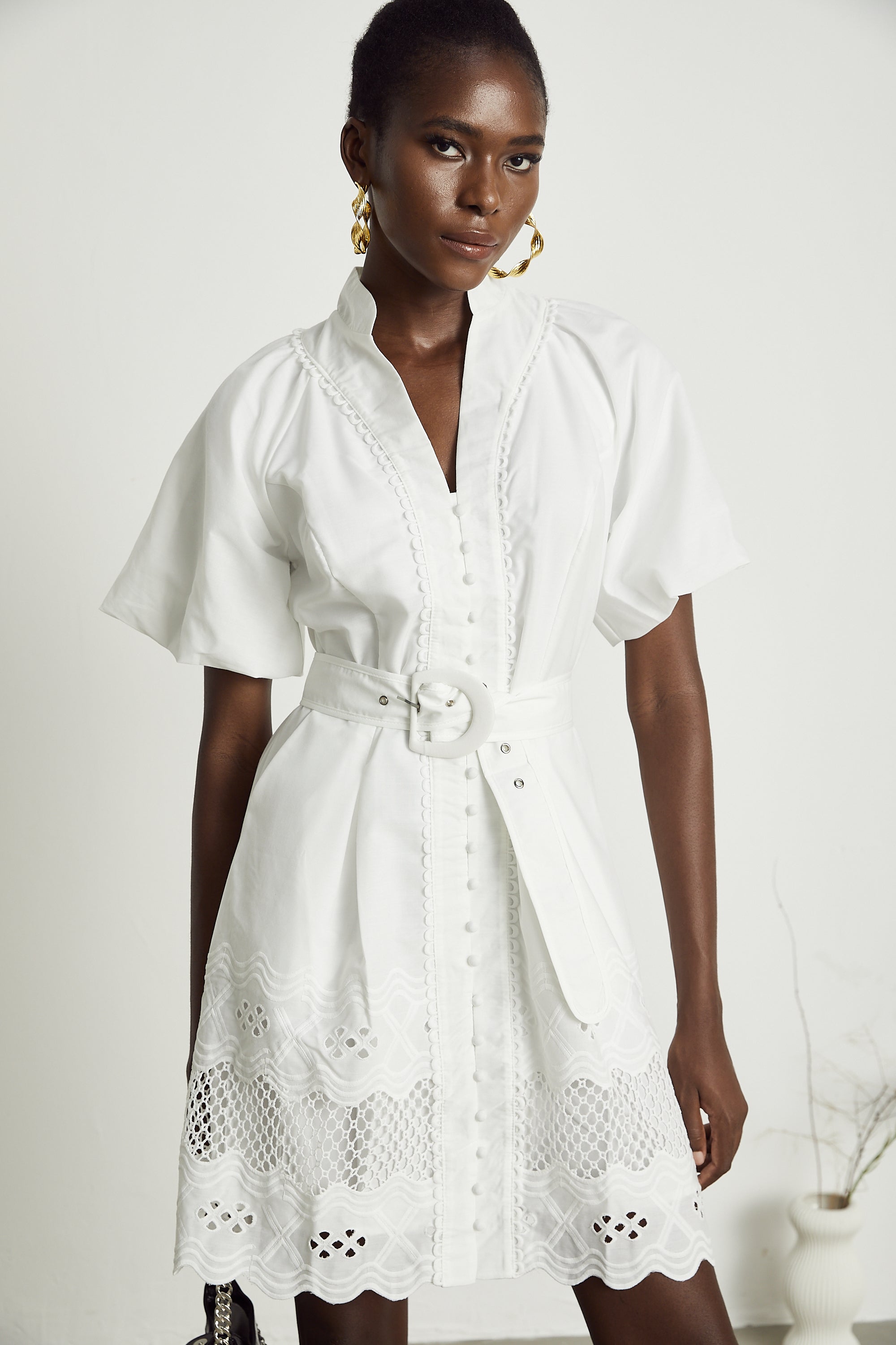 Raphaëlle mini dress with lace details