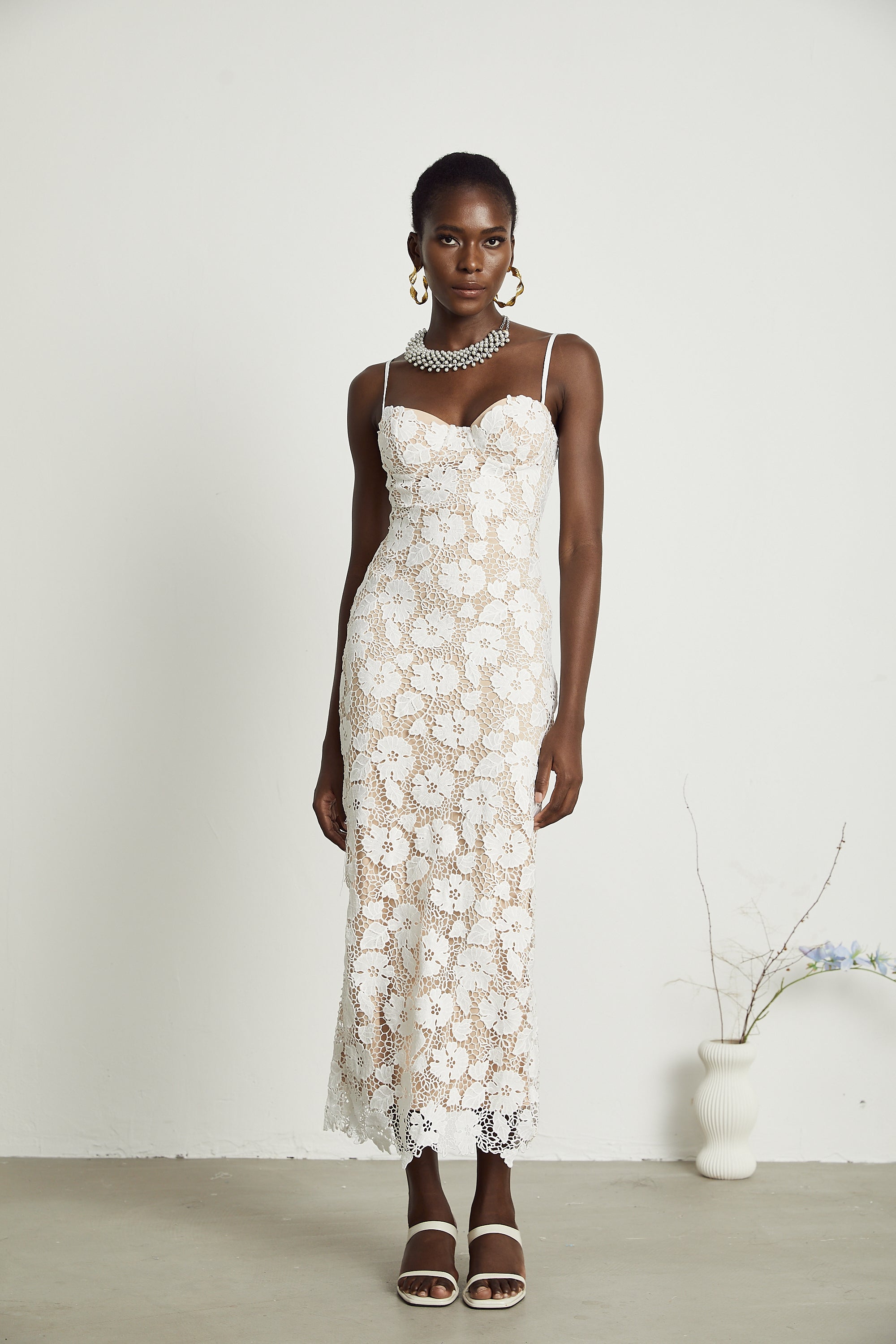 Florence Floral Embroidered Midi Dress