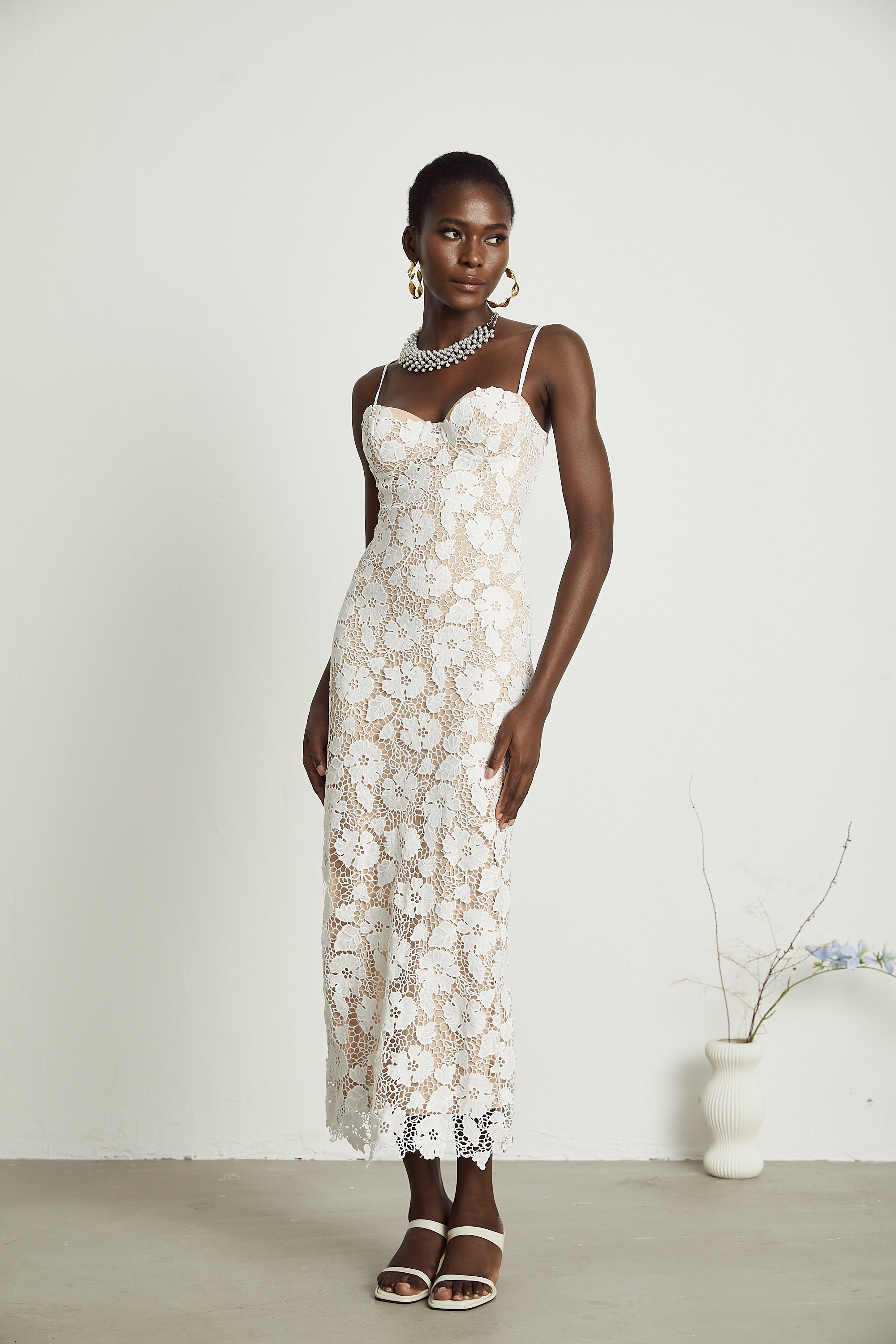 Florence Floral Embroidered Midi Dress