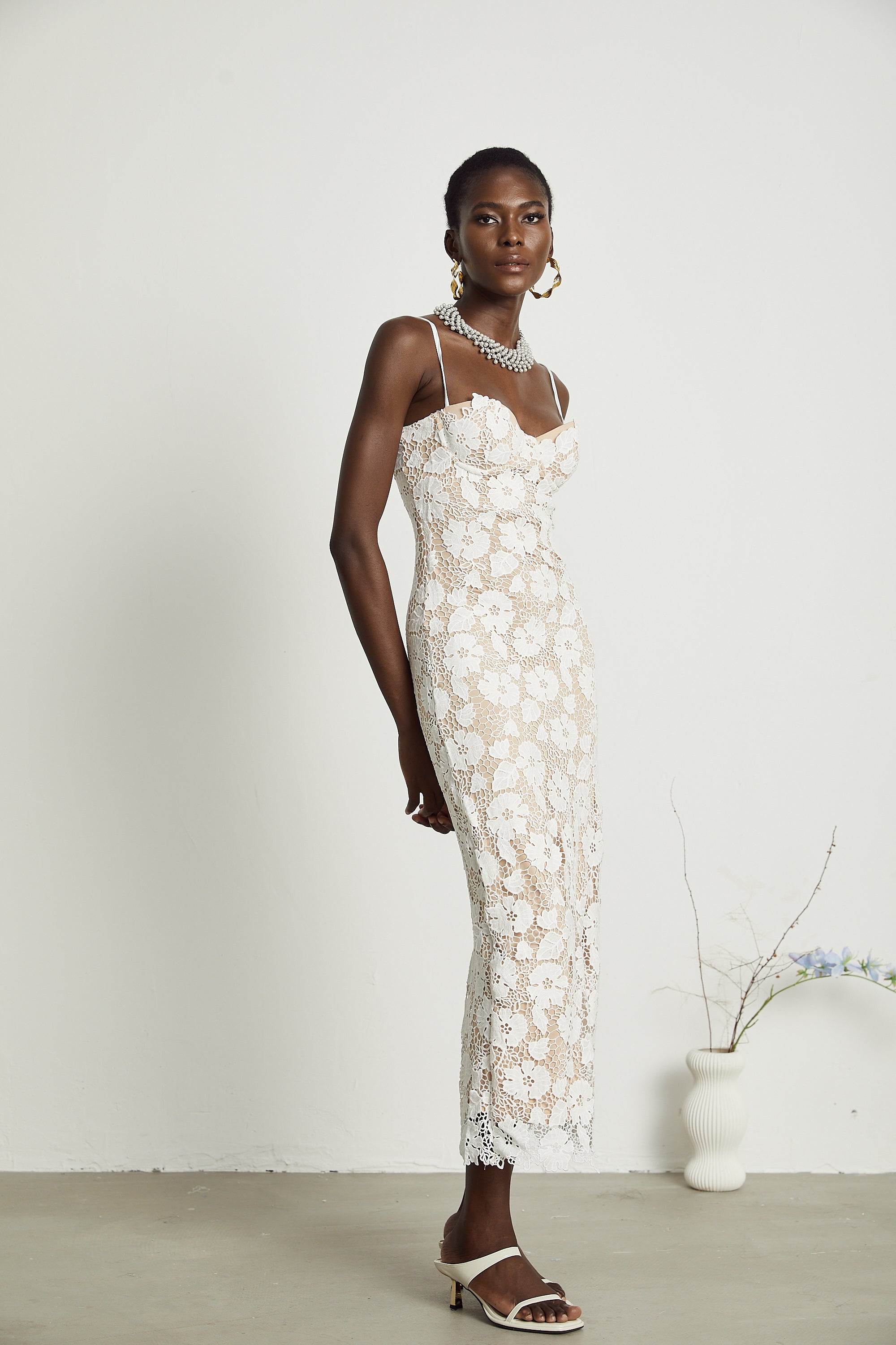 Florence Floral Embroidered Midi Dress