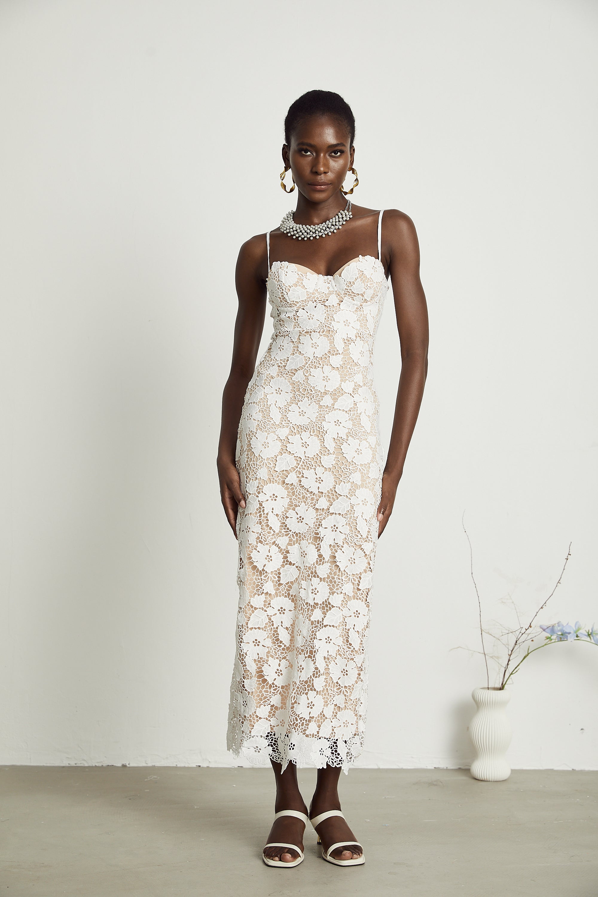 Florence Floral Embroidered Midi Dress