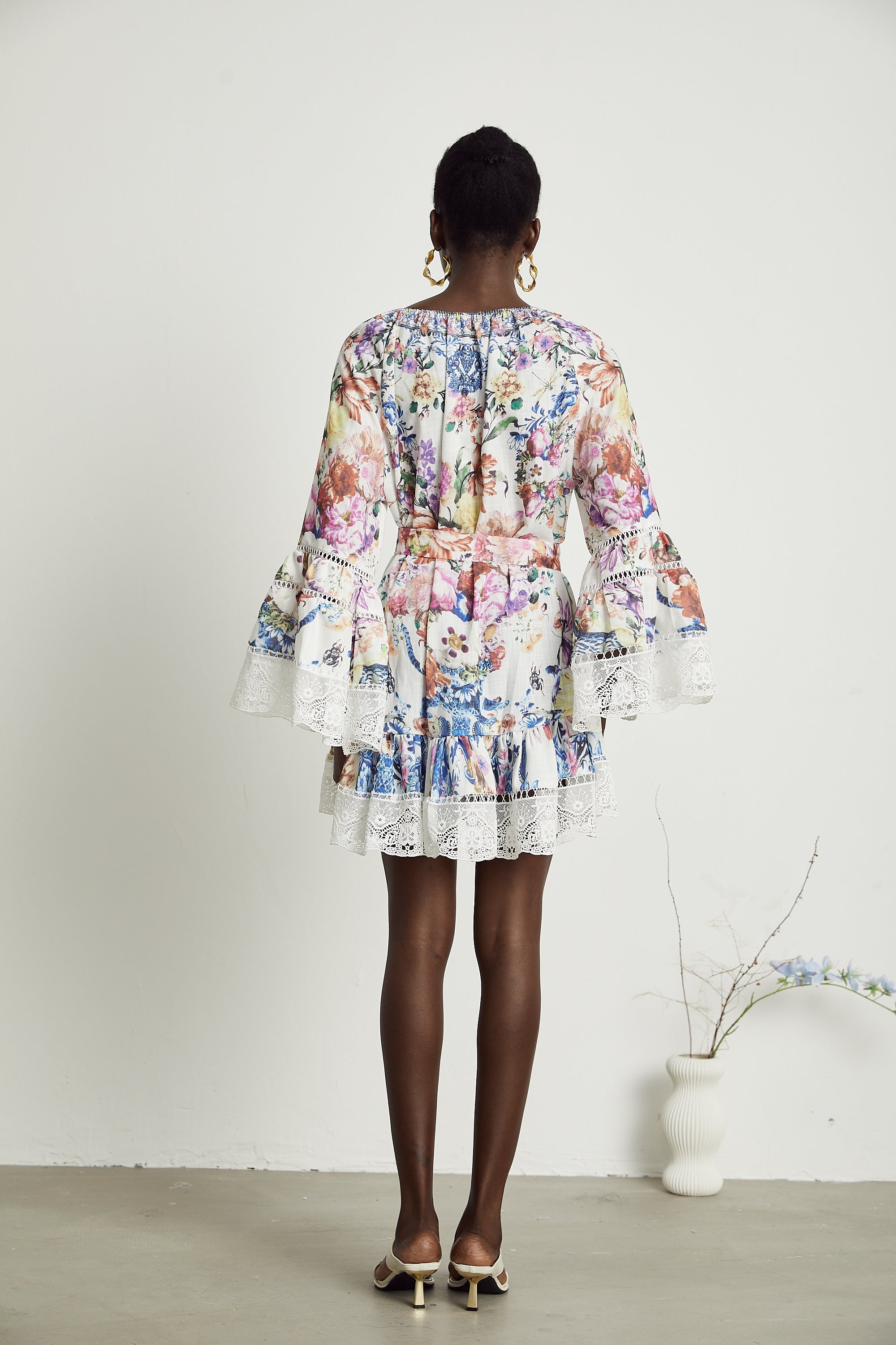 Bérénice Floral Patterned Lace Mini Dress