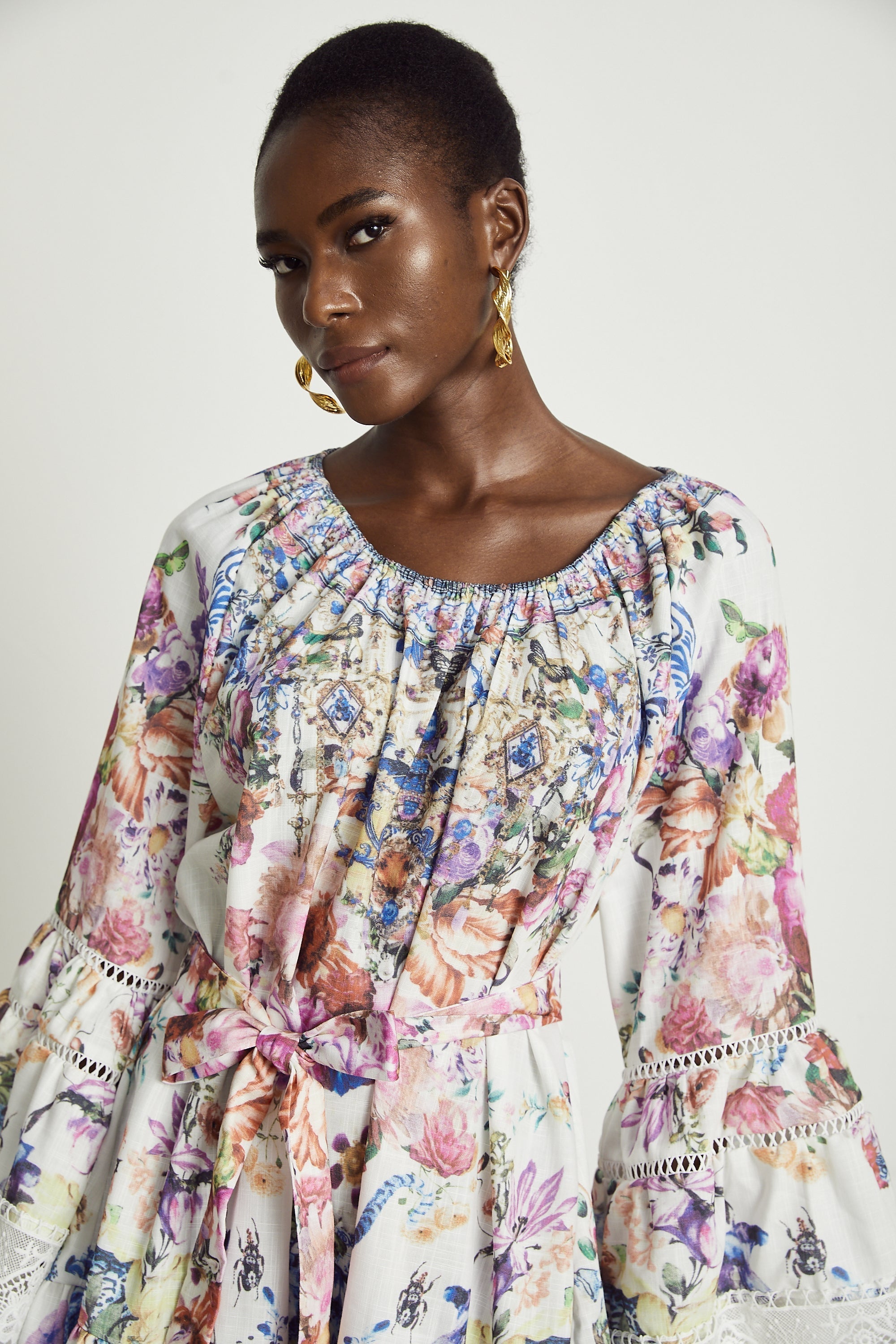 Bérénice Floral Patterned Lace Mini Dress