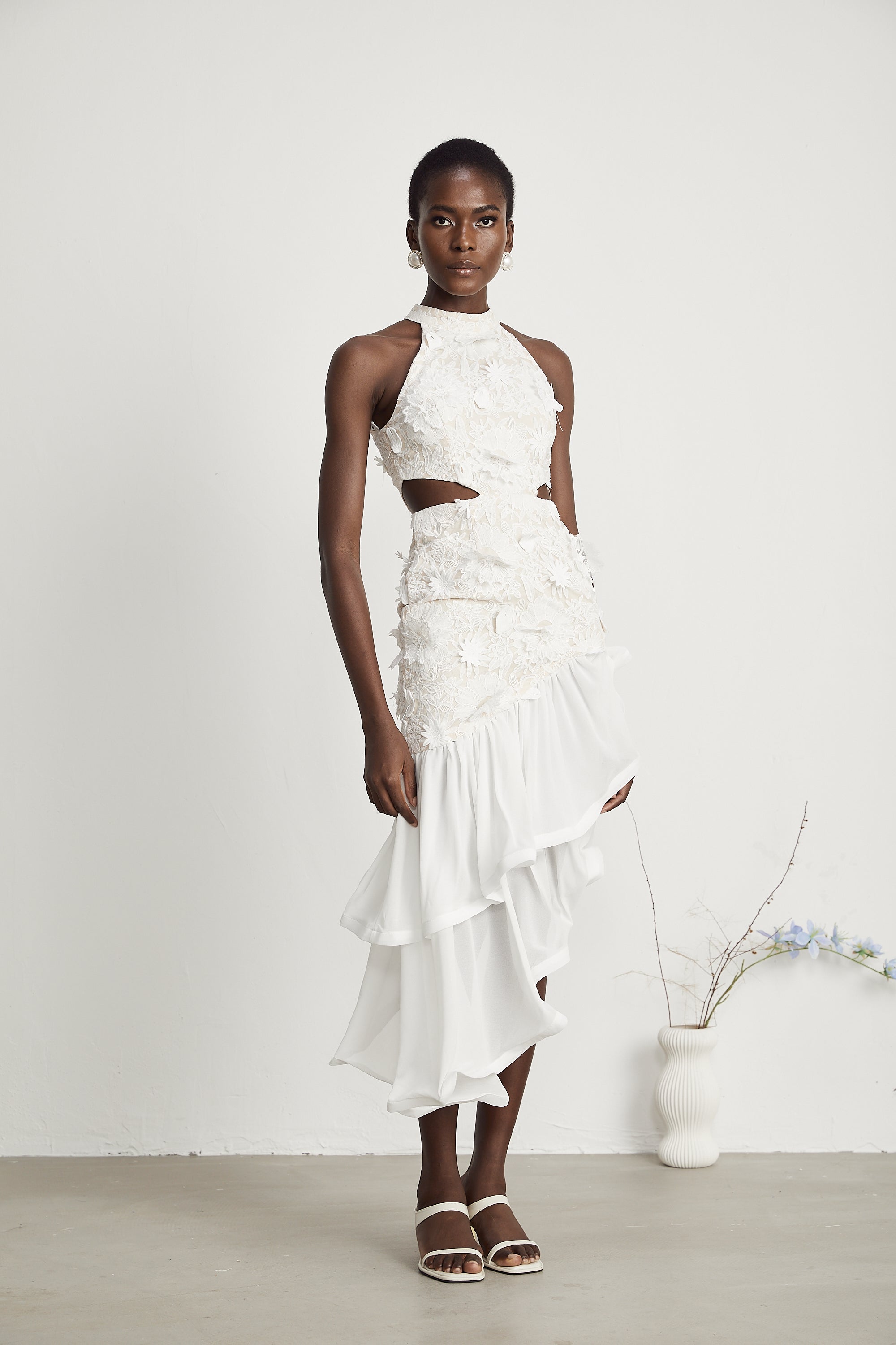 Zoe Floral Asymmetrical Midi Dress
