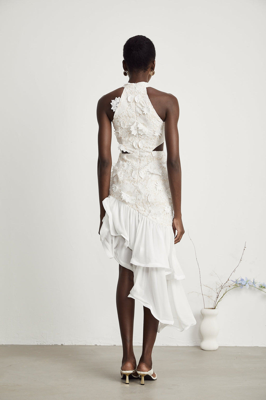 Zoe Floral Asymmetrical Midi Dress