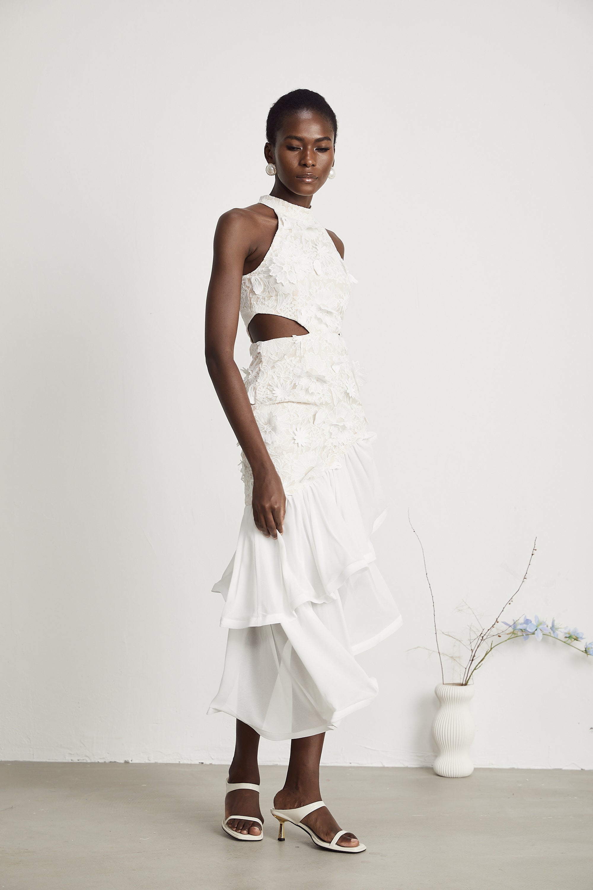 Zoe Floral Asymmetrical Midi Dress
