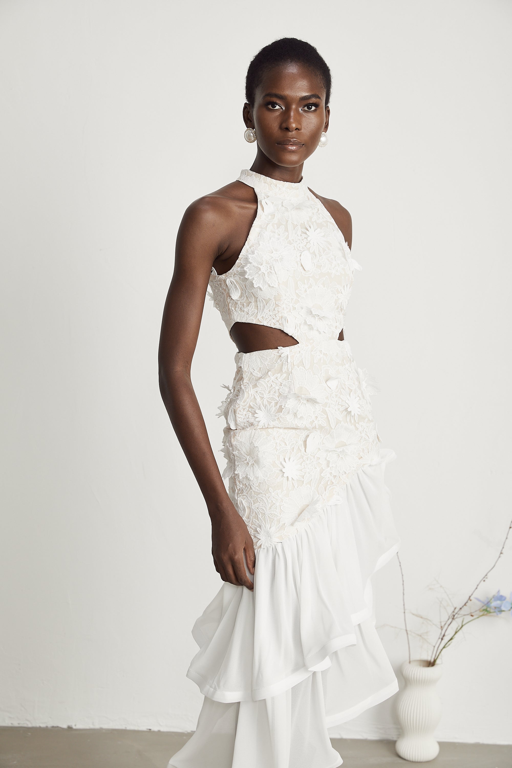 Zoe Floral Asymmetrical Midi Dress